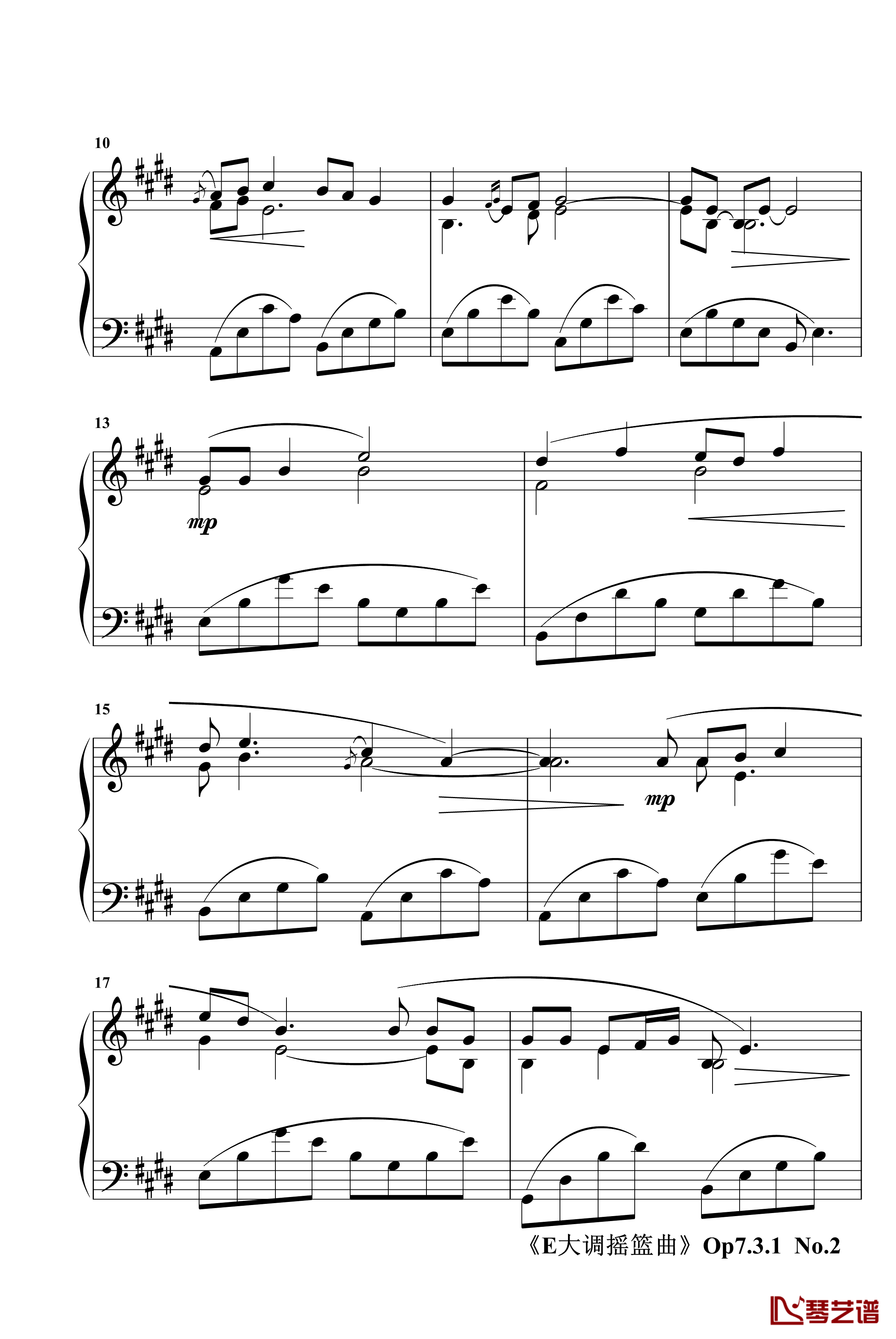 E大调摇篮曲Op7.3.1钢琴谱-jerry5743