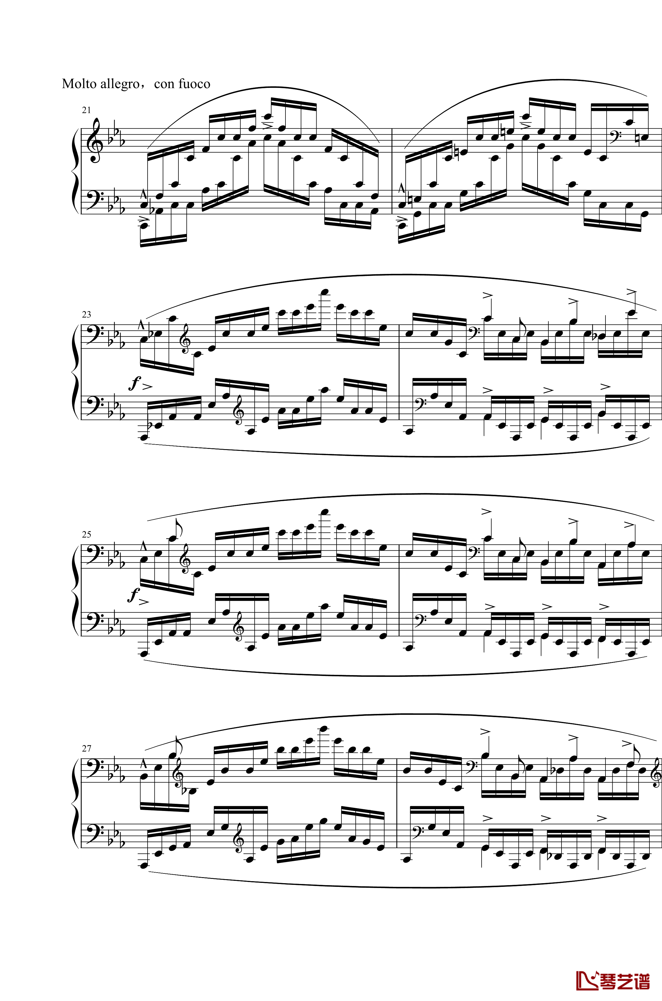肖邦练习曲钢琴谱-大海 Op.25 No.12-肖邦-chopin