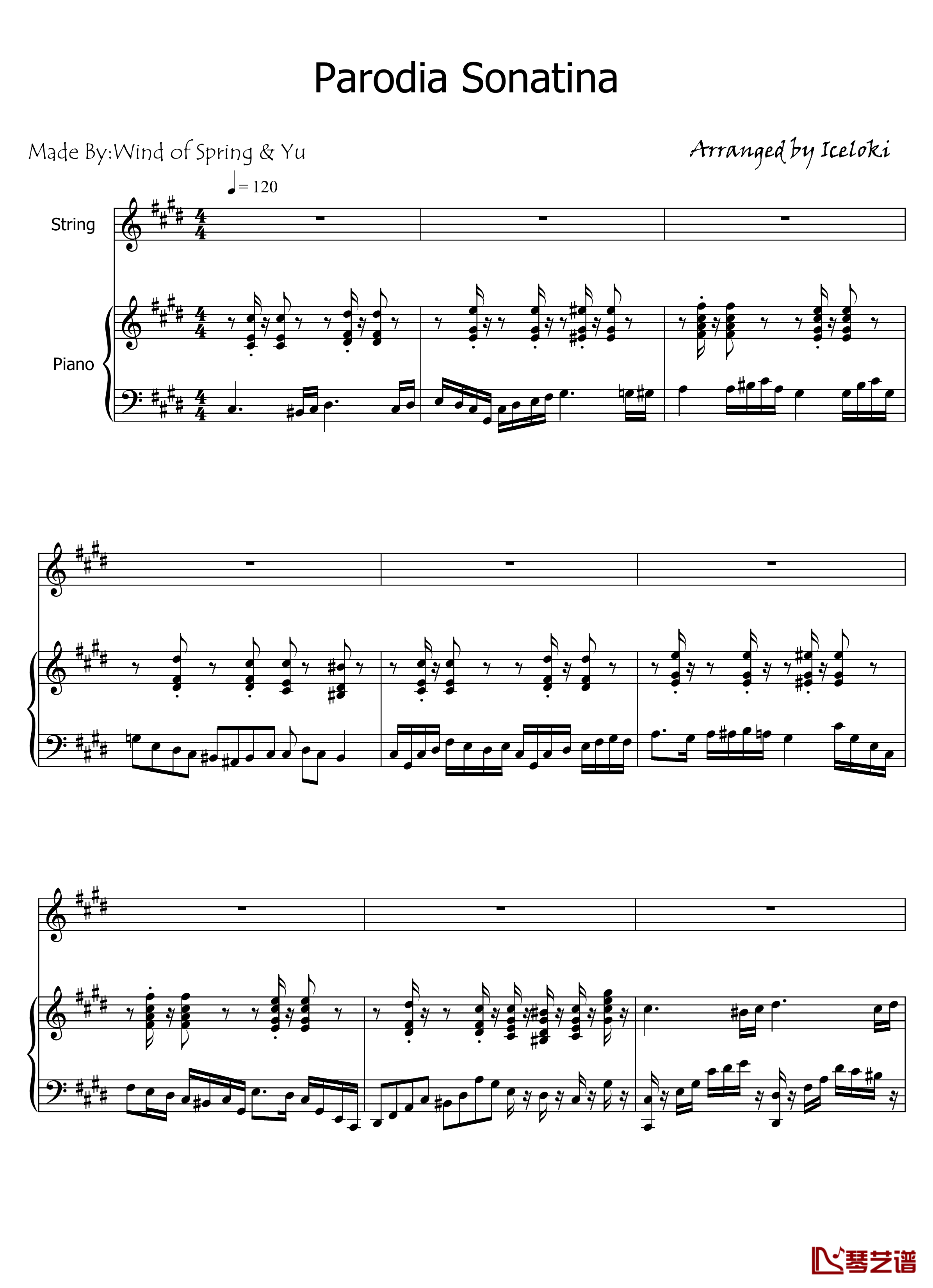 Parodia Sonatina钢琴谱-Deemo