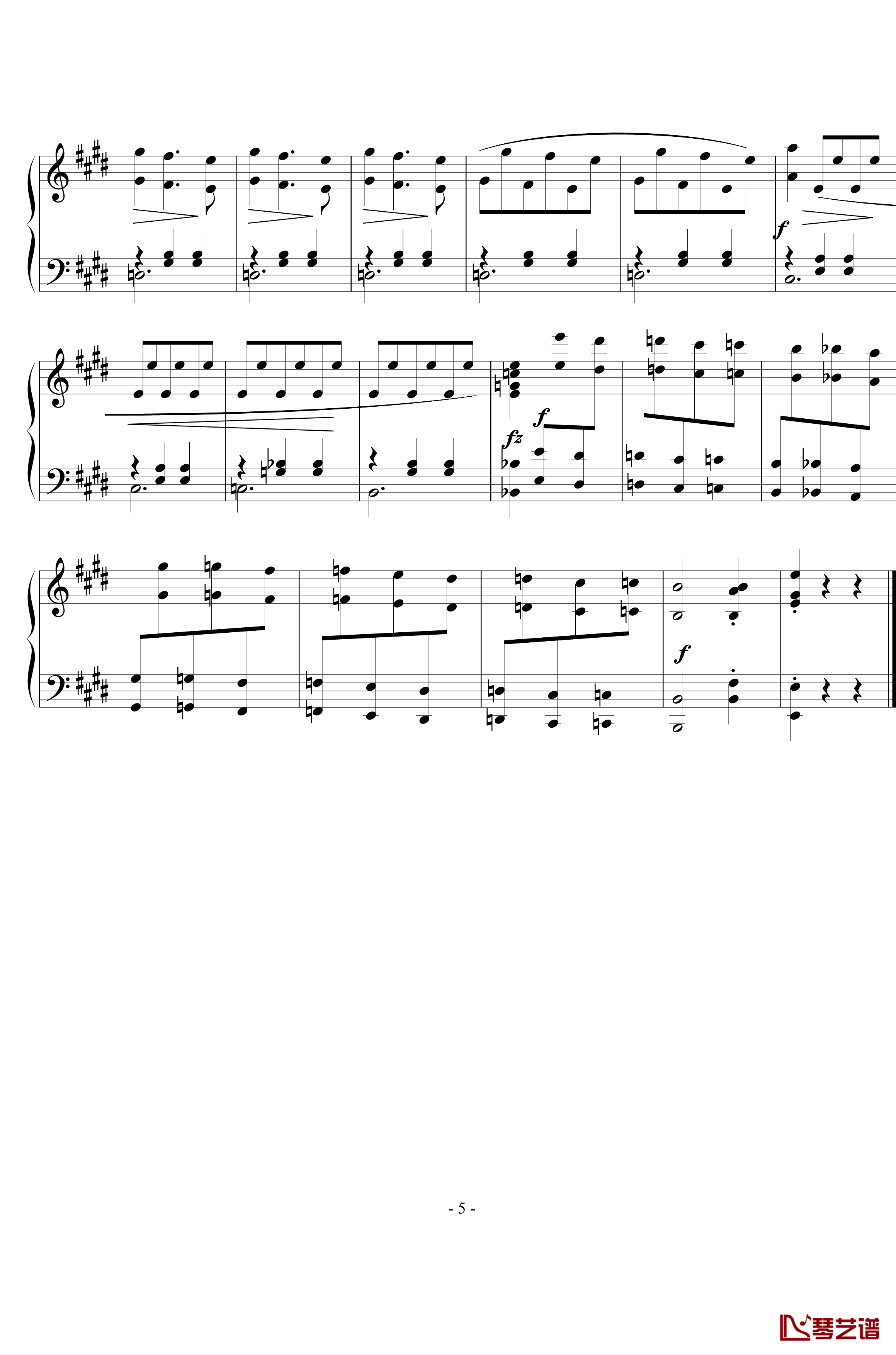 圆舞曲钢琴谱-Op.24  No.5-西贝柳斯