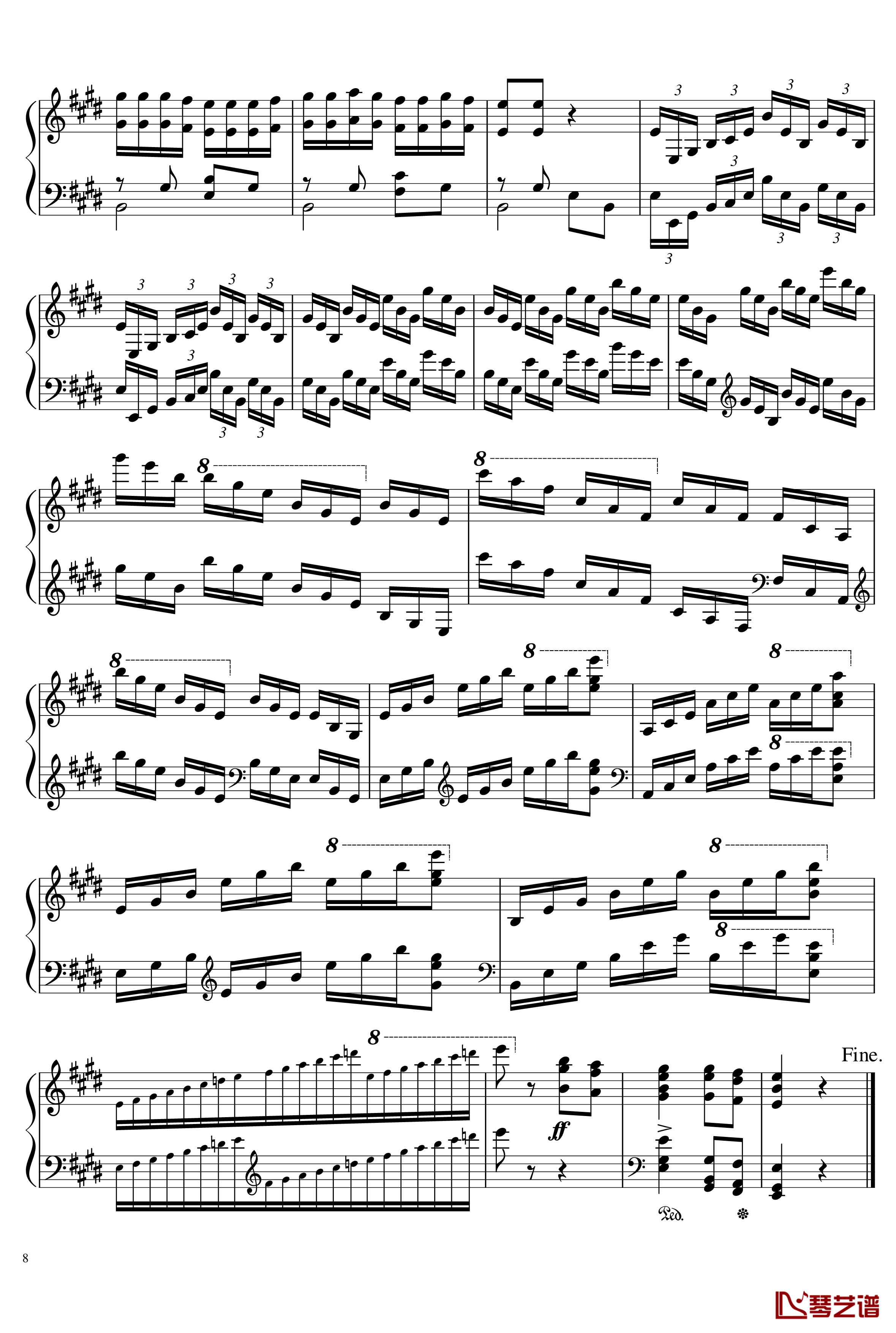 帕格尼尼主题变奏曲钢琴谱-Ice-KUN