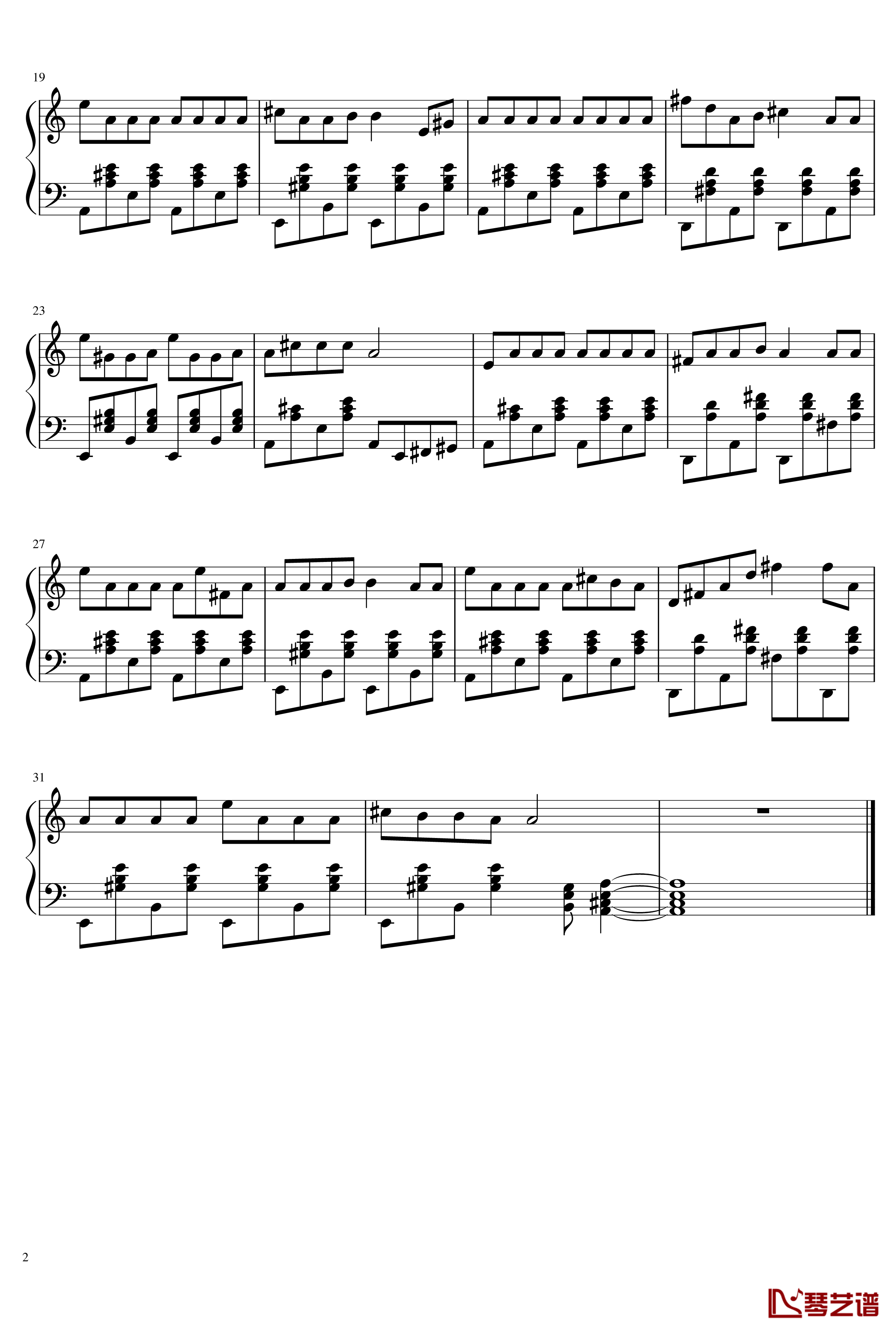 哇哇哇钢琴谱-钢琴块2