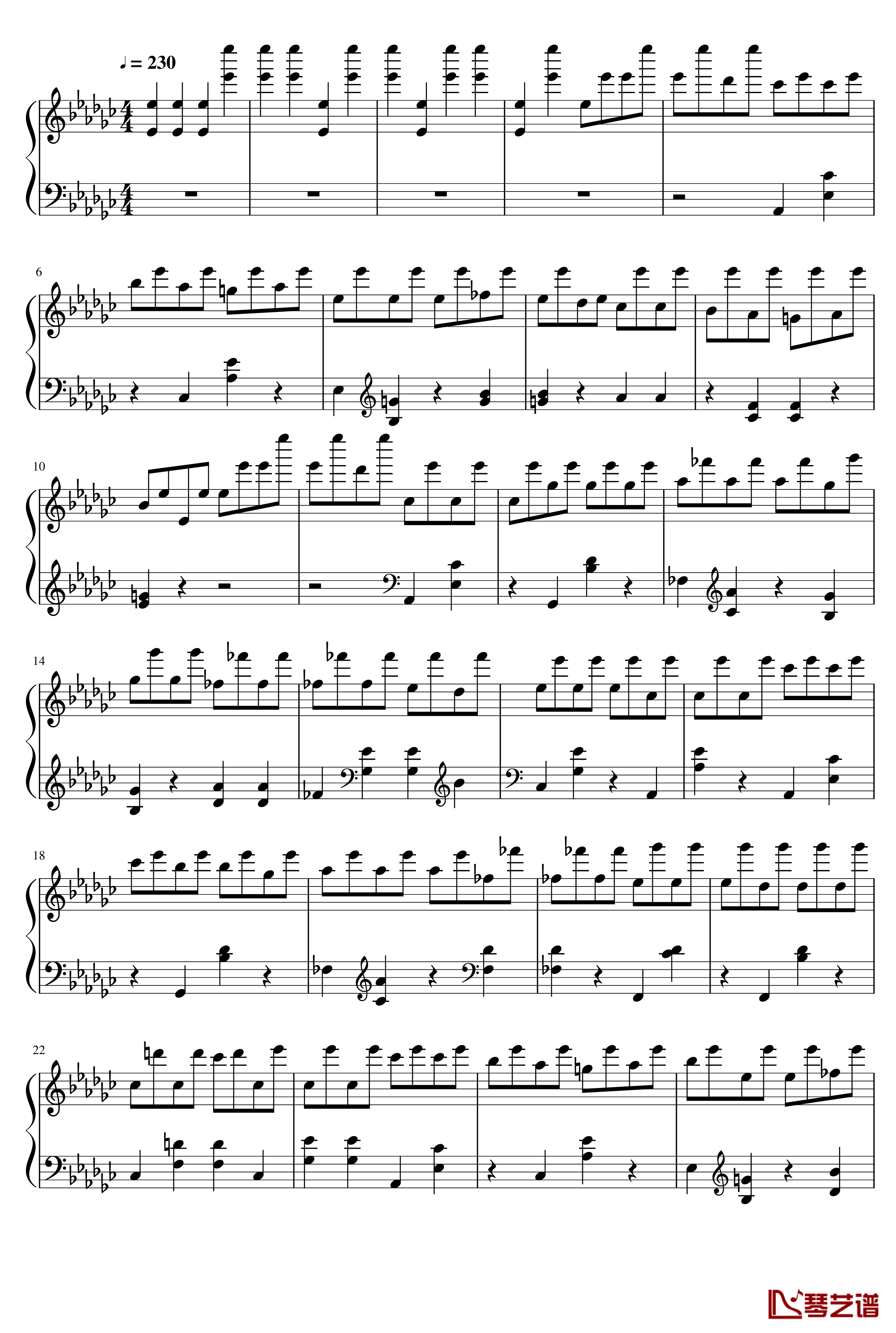 星星钟钢琴谱-钢琴块2