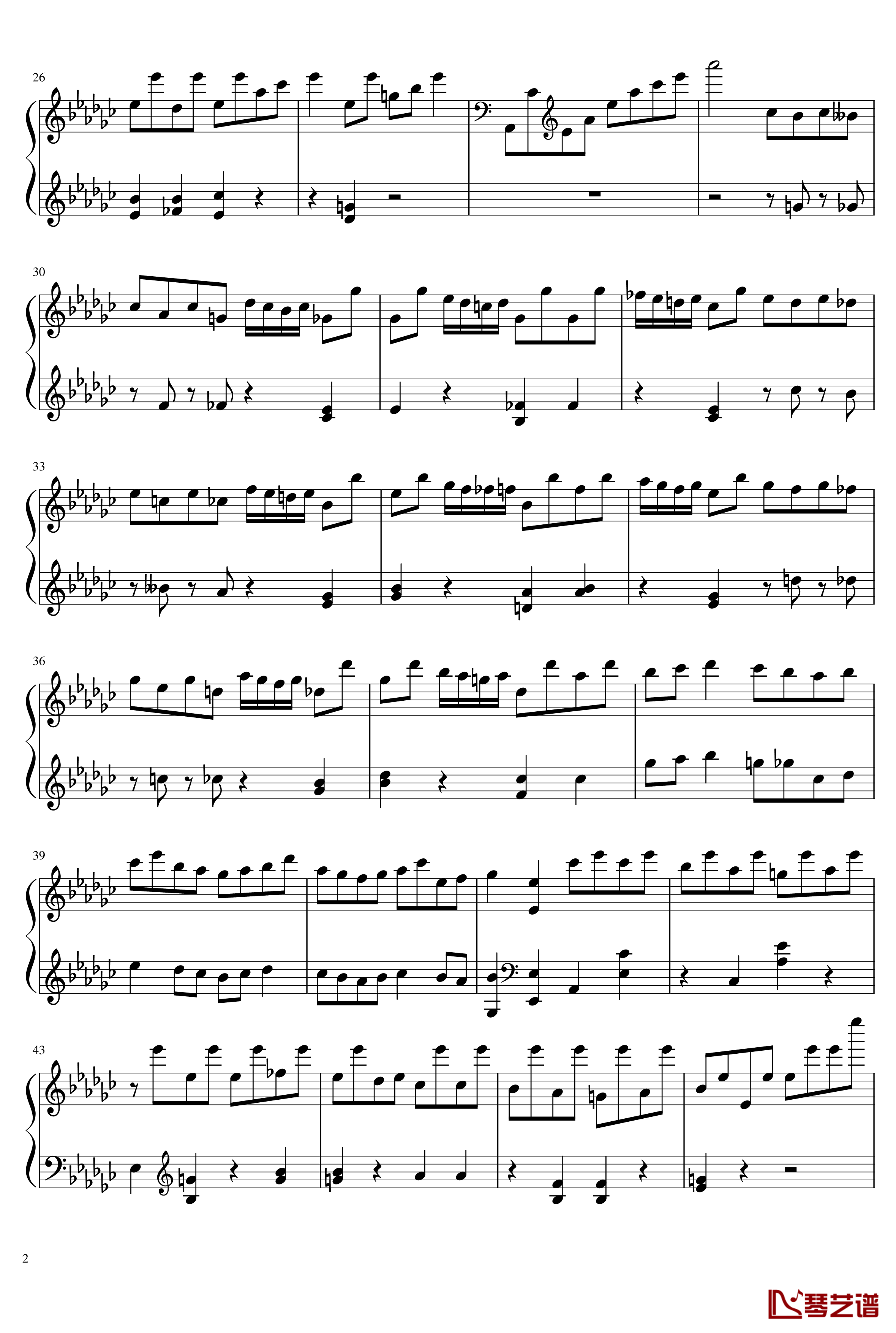 星星钟钢琴谱-钢琴块2