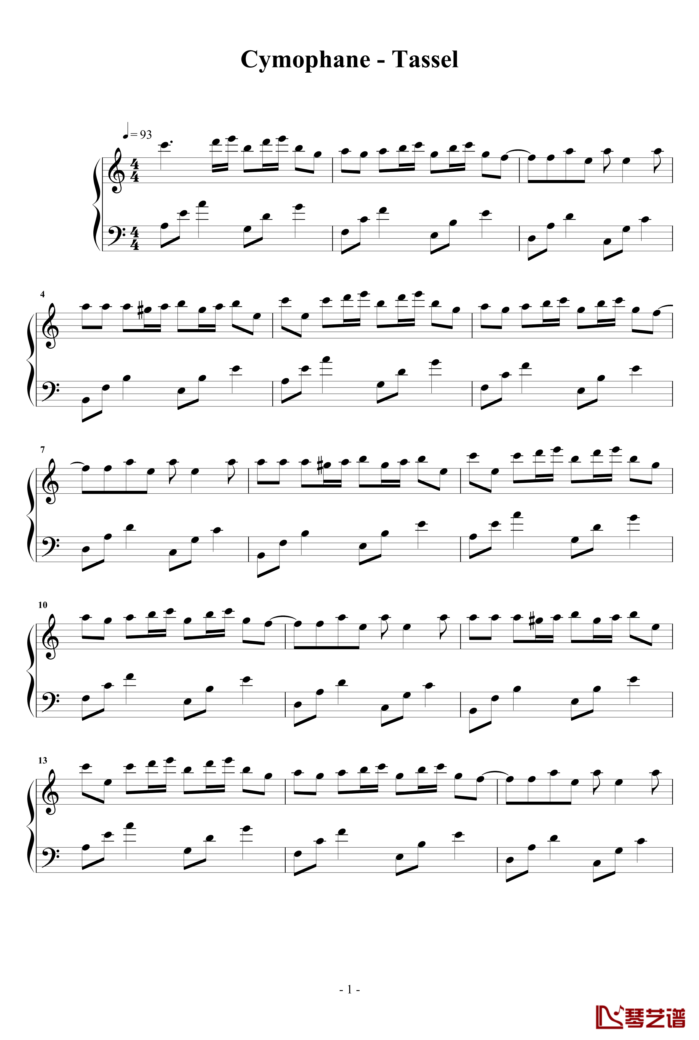 Cymophane钢琴谱-Tassel-Cymophane