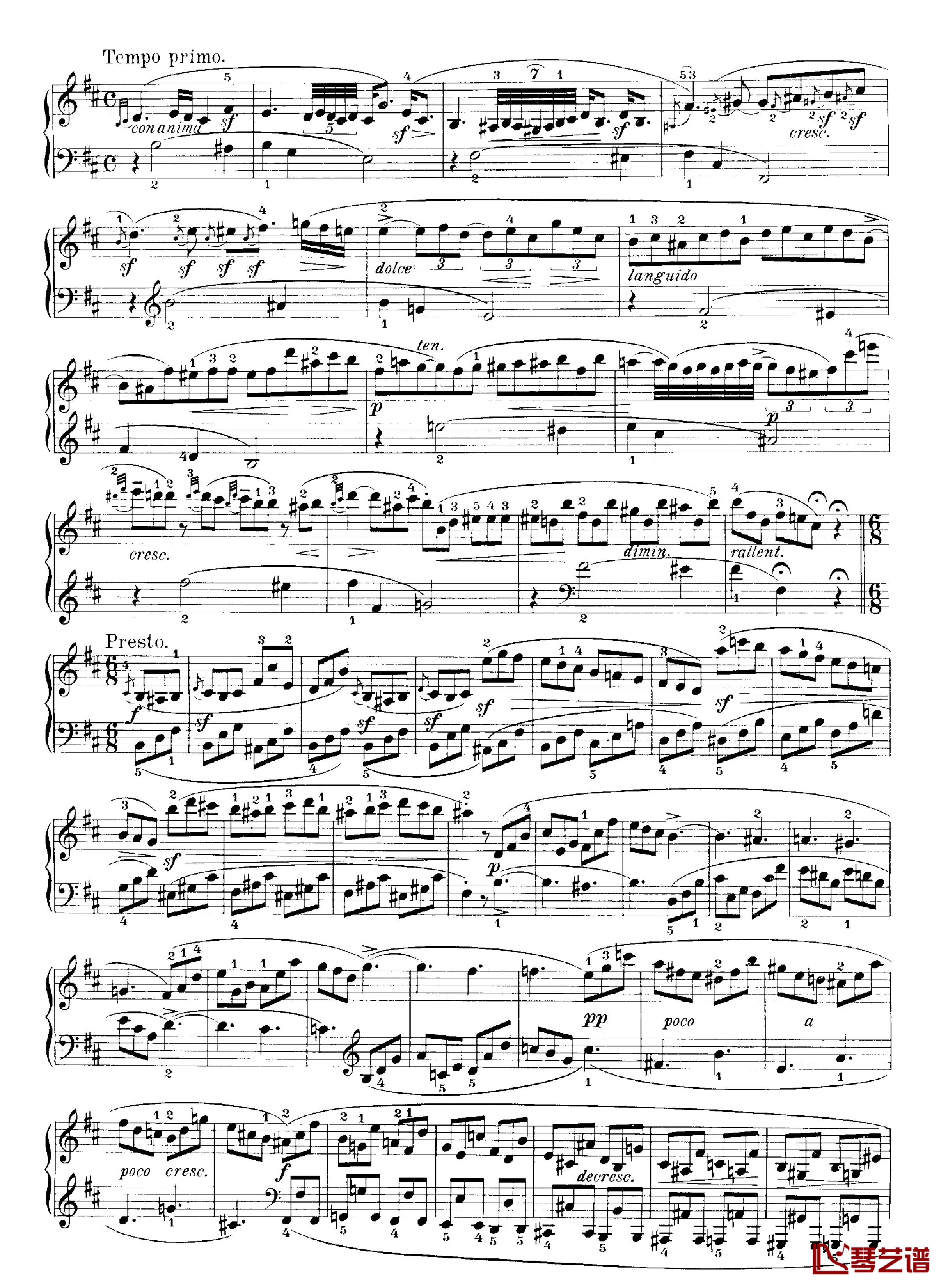 b小调钢琴奏鸣曲Op.40No.2钢琴谱-克莱门蒂