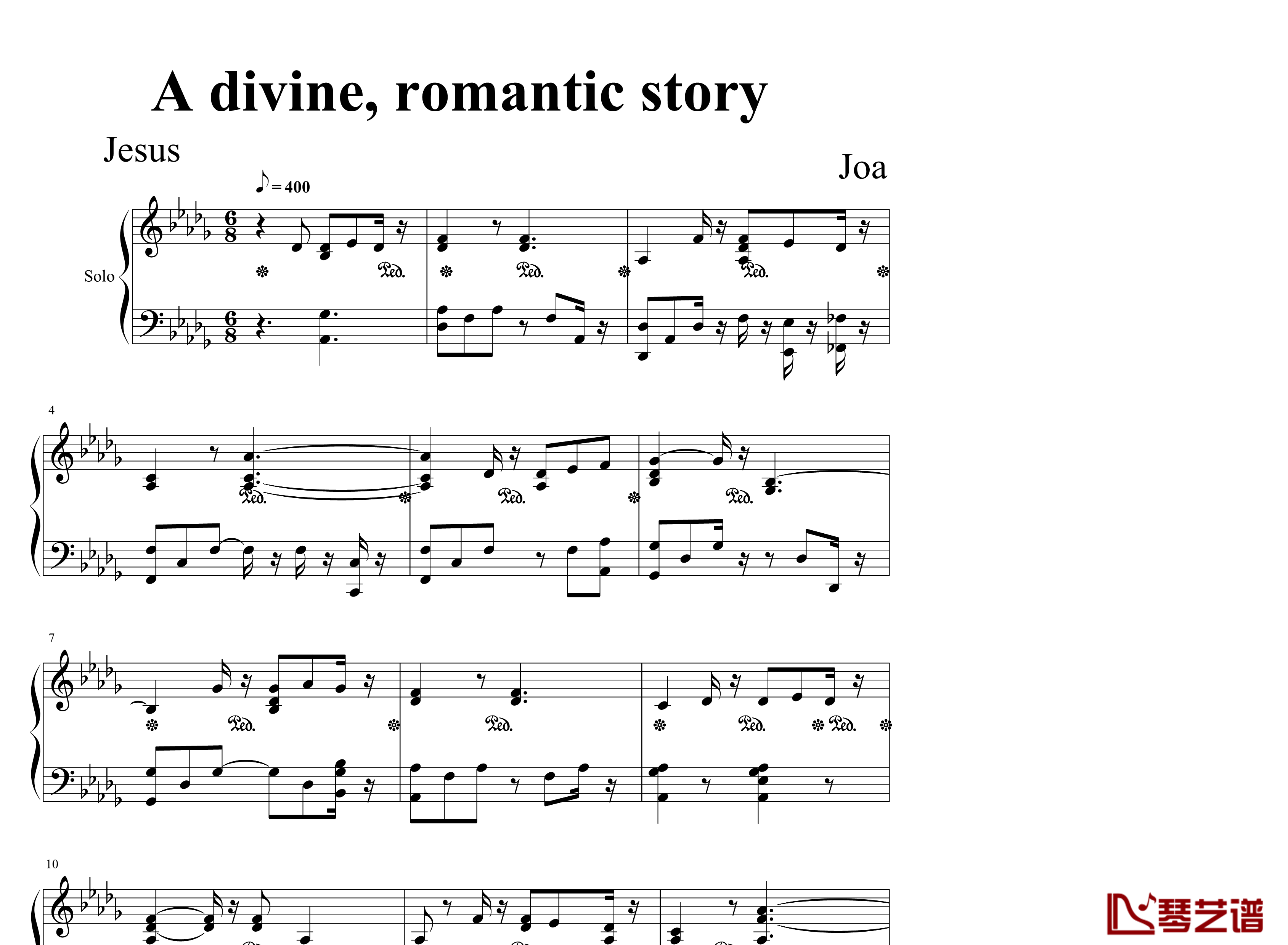 A divine, romantic story钢琴谱-耶酥