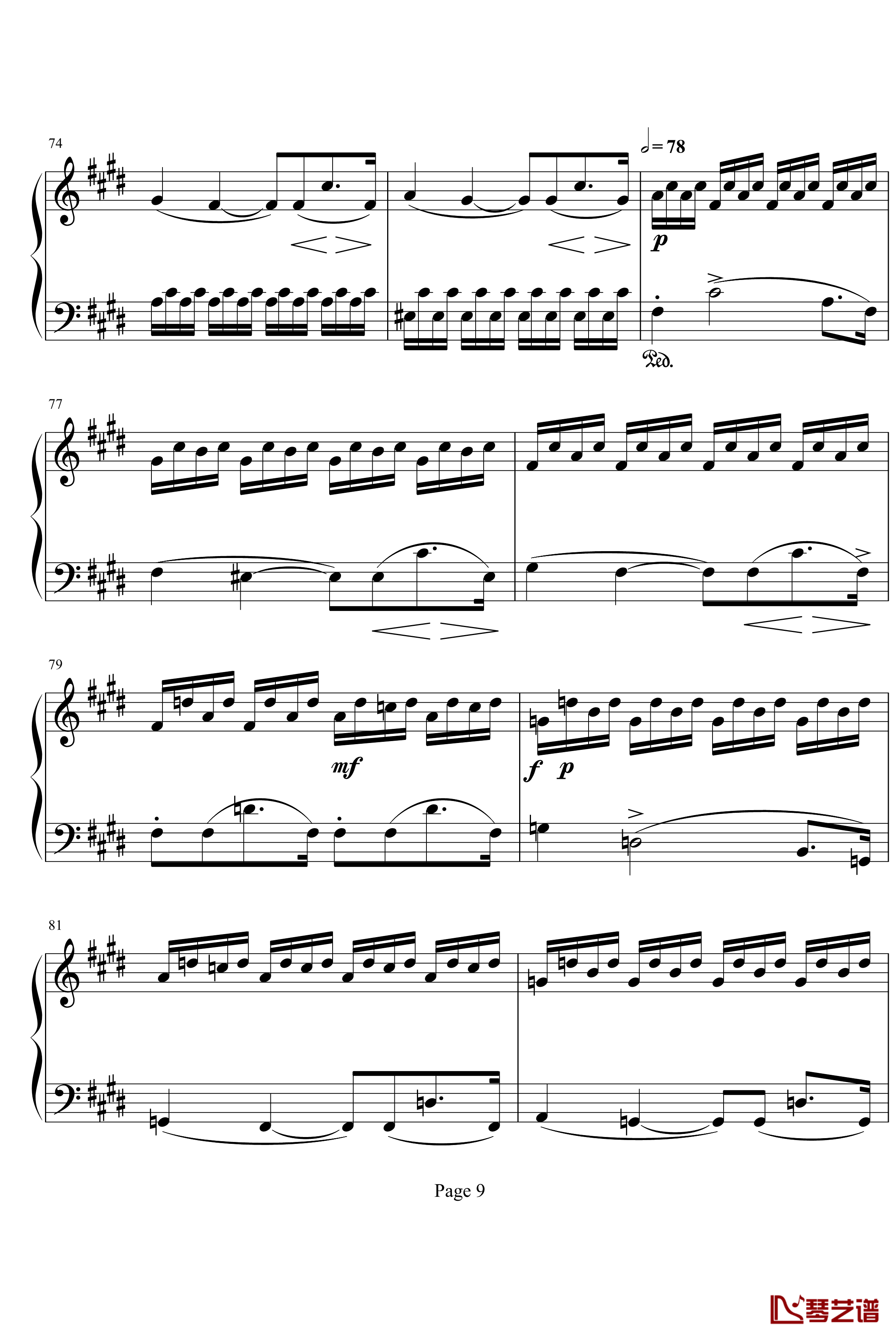 月光第三乐章钢琴谱-贝多芬