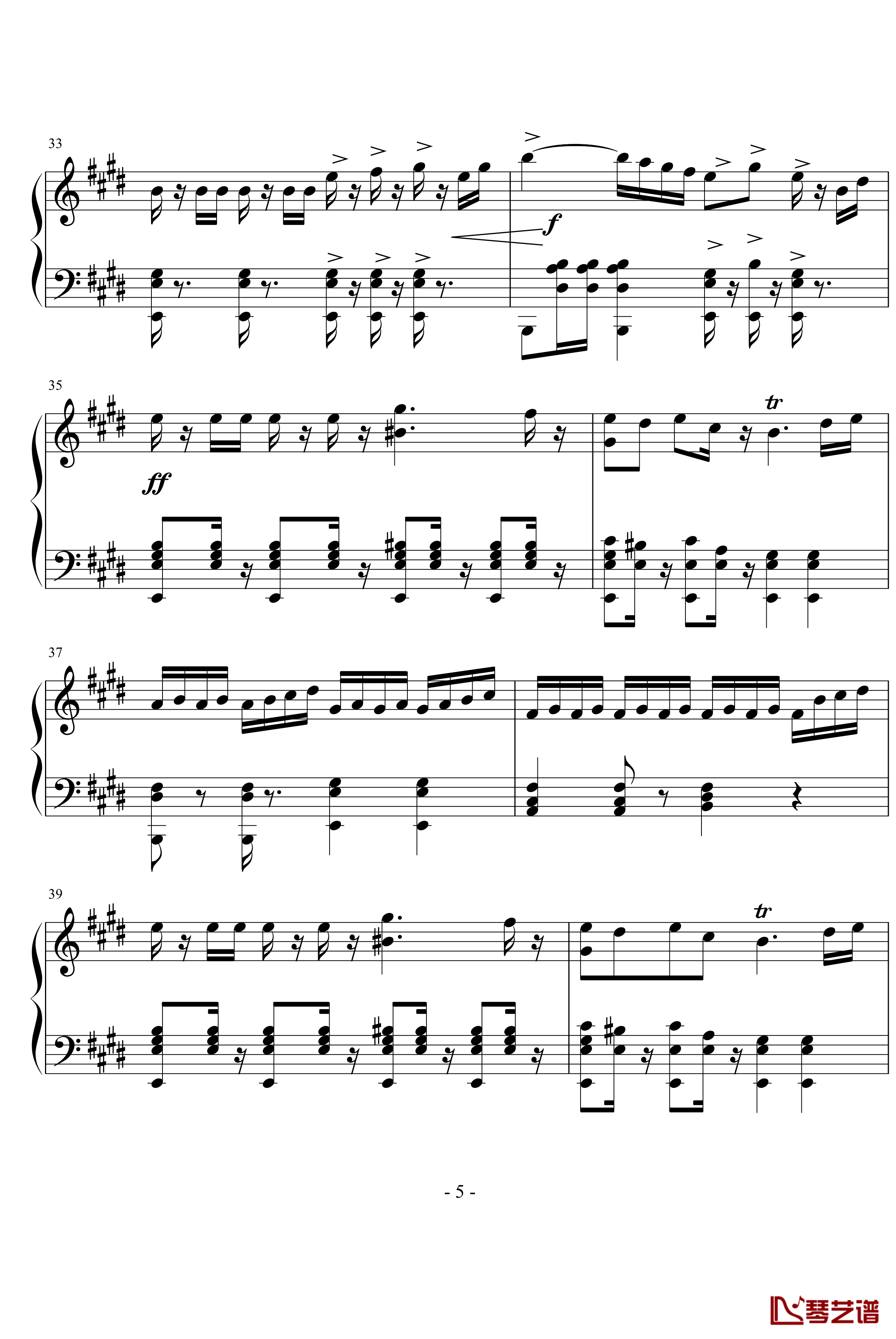 威廉·退尔序曲钢琴谱-罗西尼