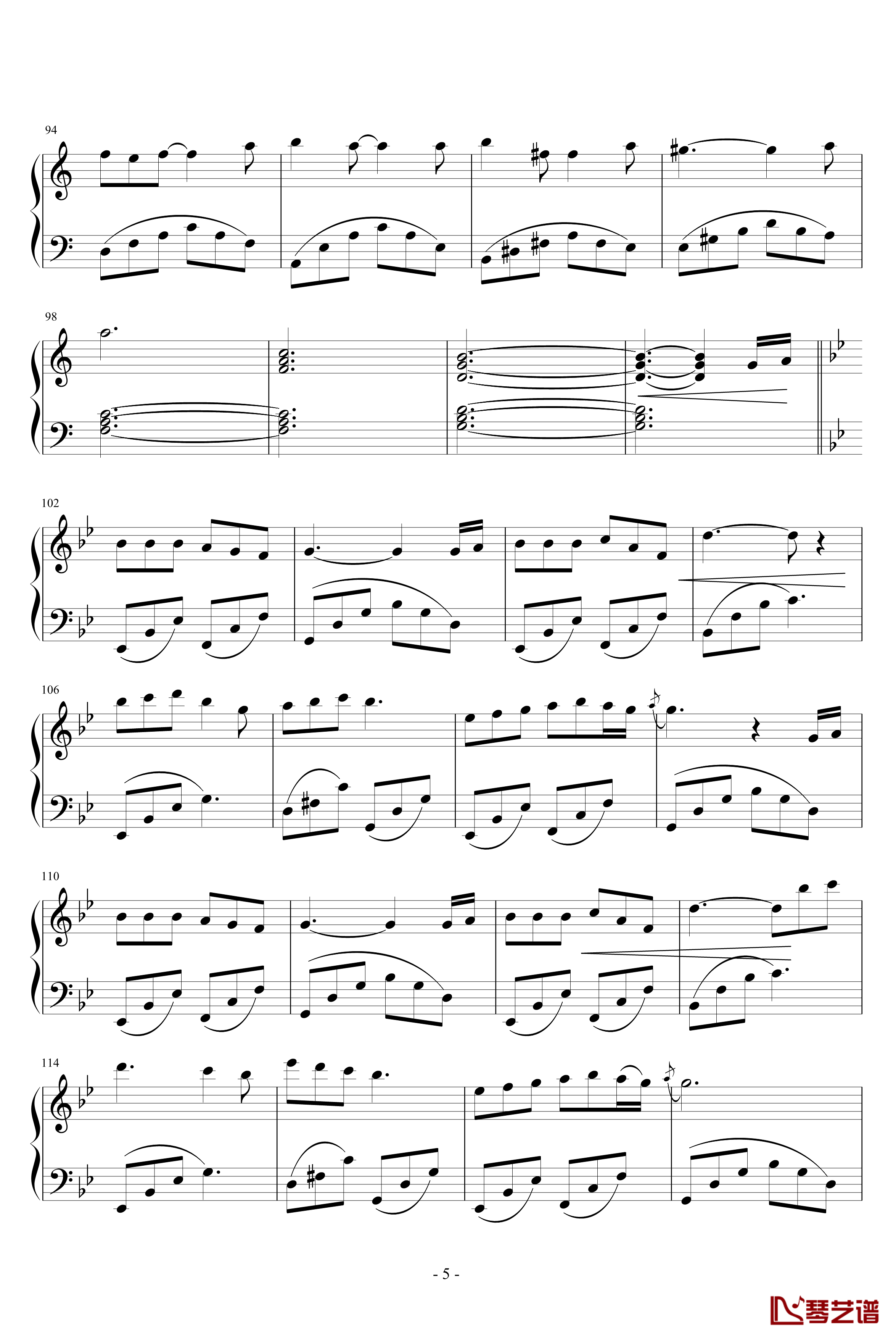 双鱼座钢琴谱-钢琴-游戏