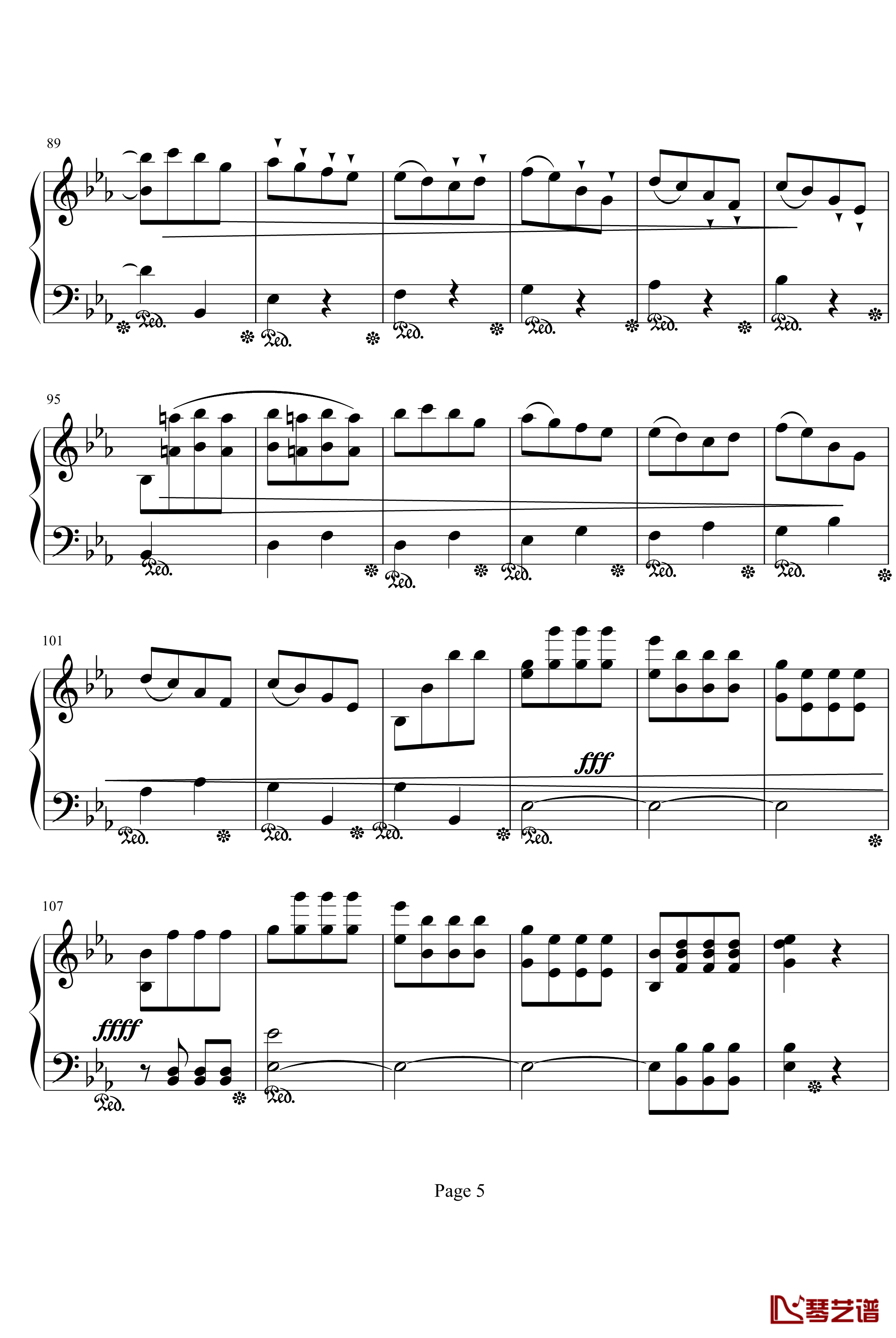 命运第一乐章钢琴独奏钢琴谱-Symphony Fate .No.1-贝多芬-beethoven
