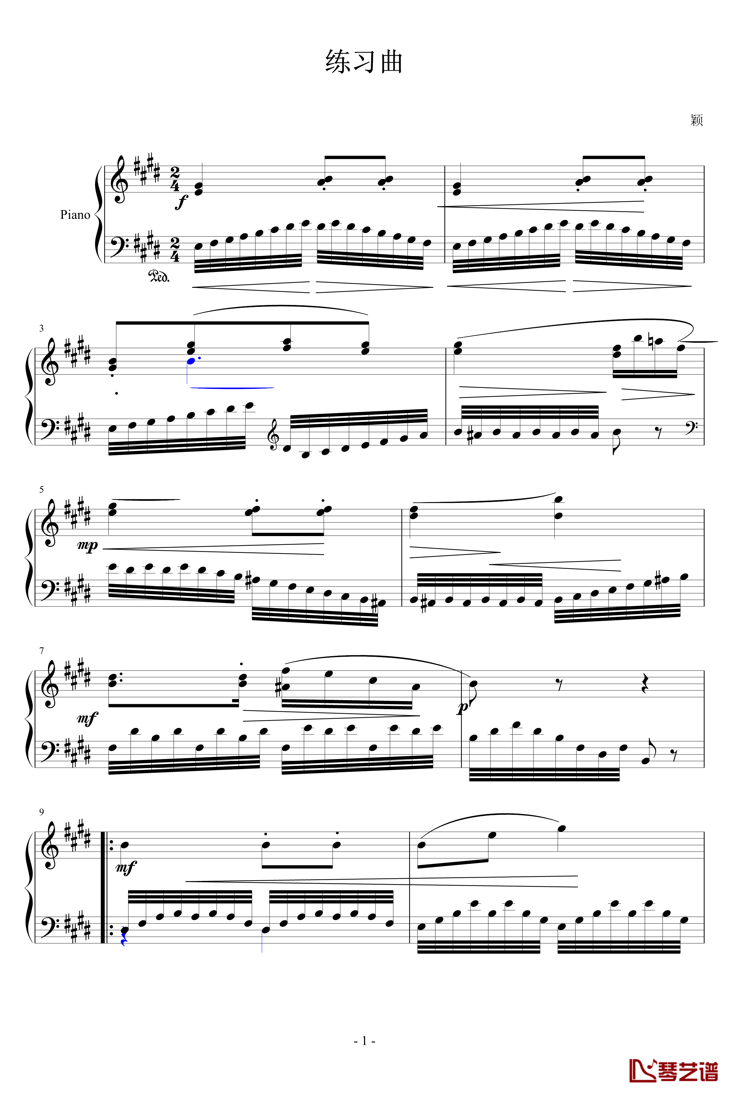 练习曲钢琴谱-未知分类