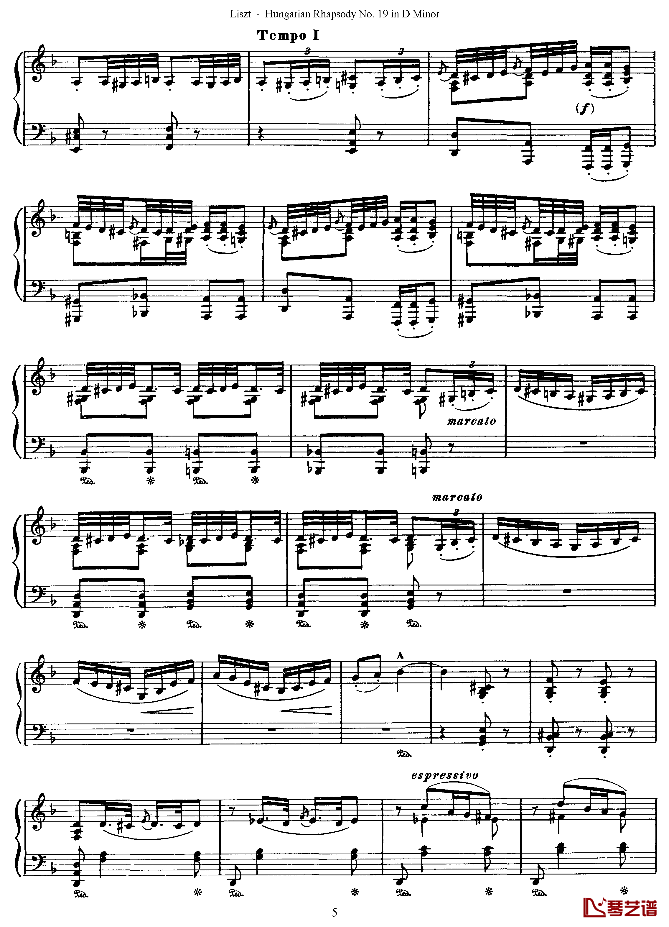 匈牙利狂想曲第19号钢琴谱-最后的狂想-李斯特