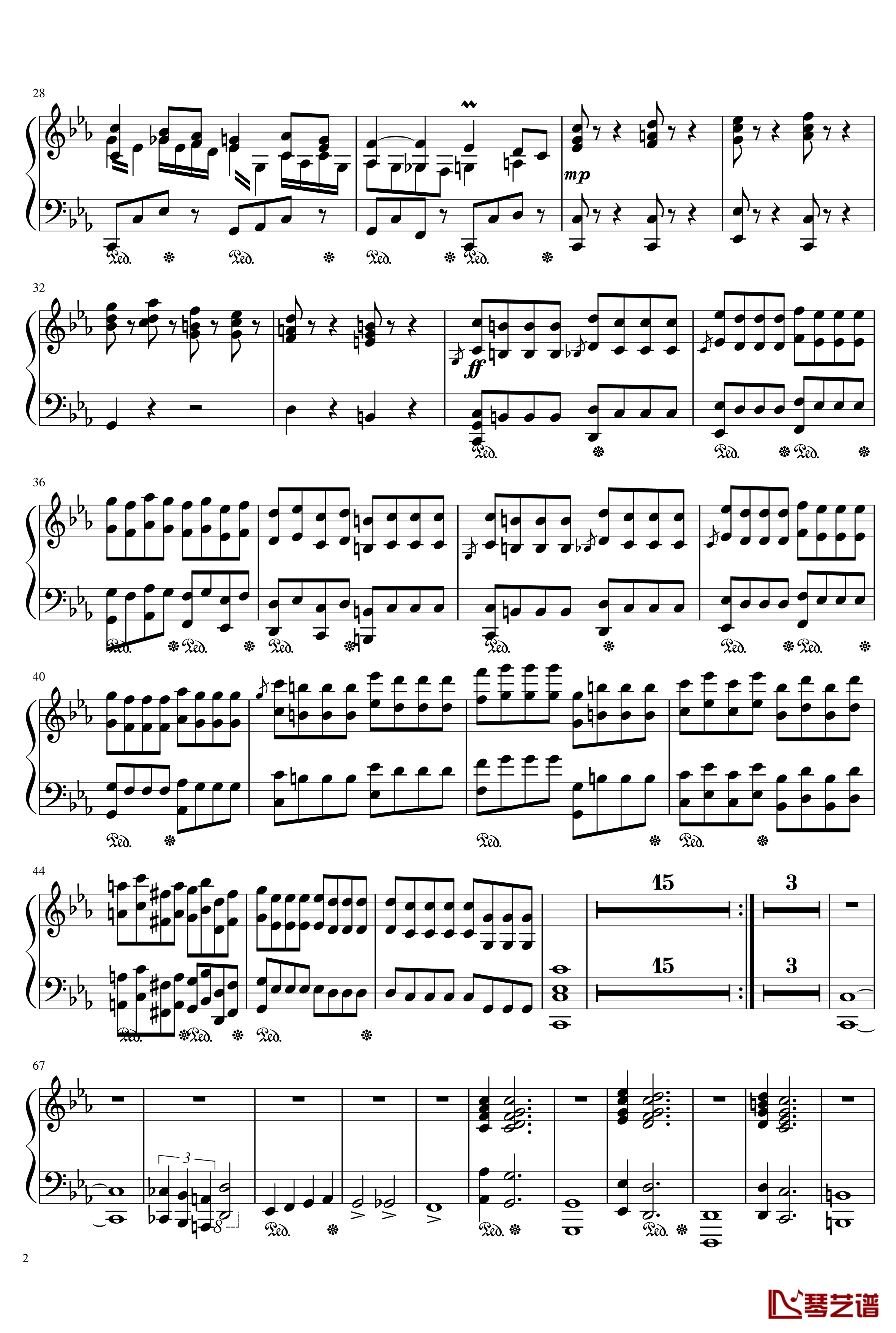 钢琴协奏曲第一乐章钢琴谱-Ice-KUN