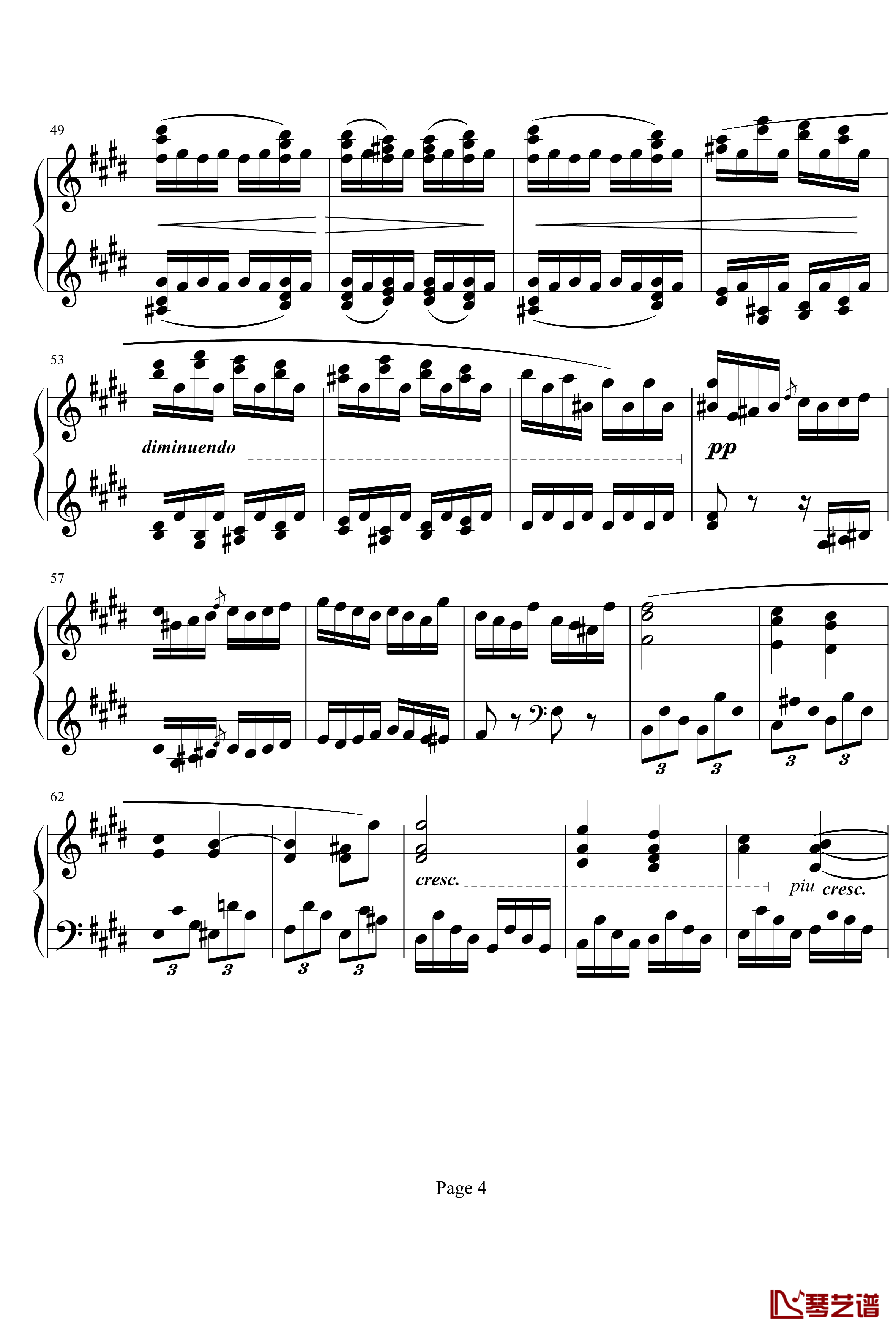 贝多芬第27钢琴奏鸣曲第二乐章钢琴谱-贝多芬