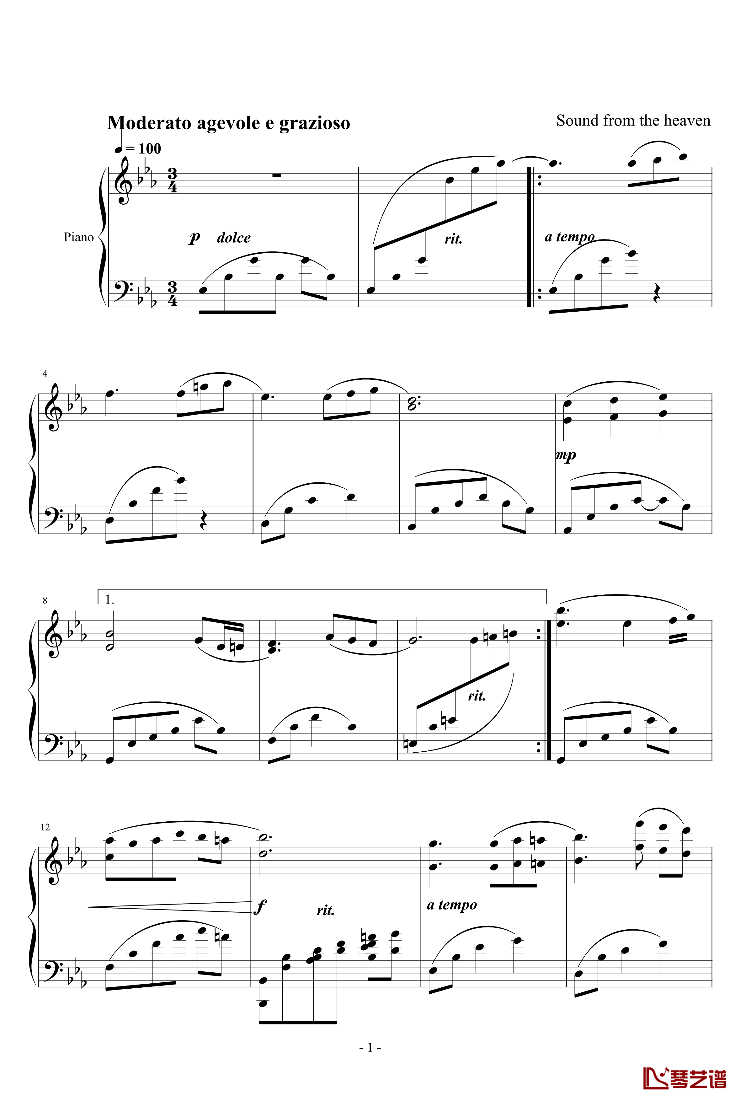 无题10钢琴谱-天籁传声