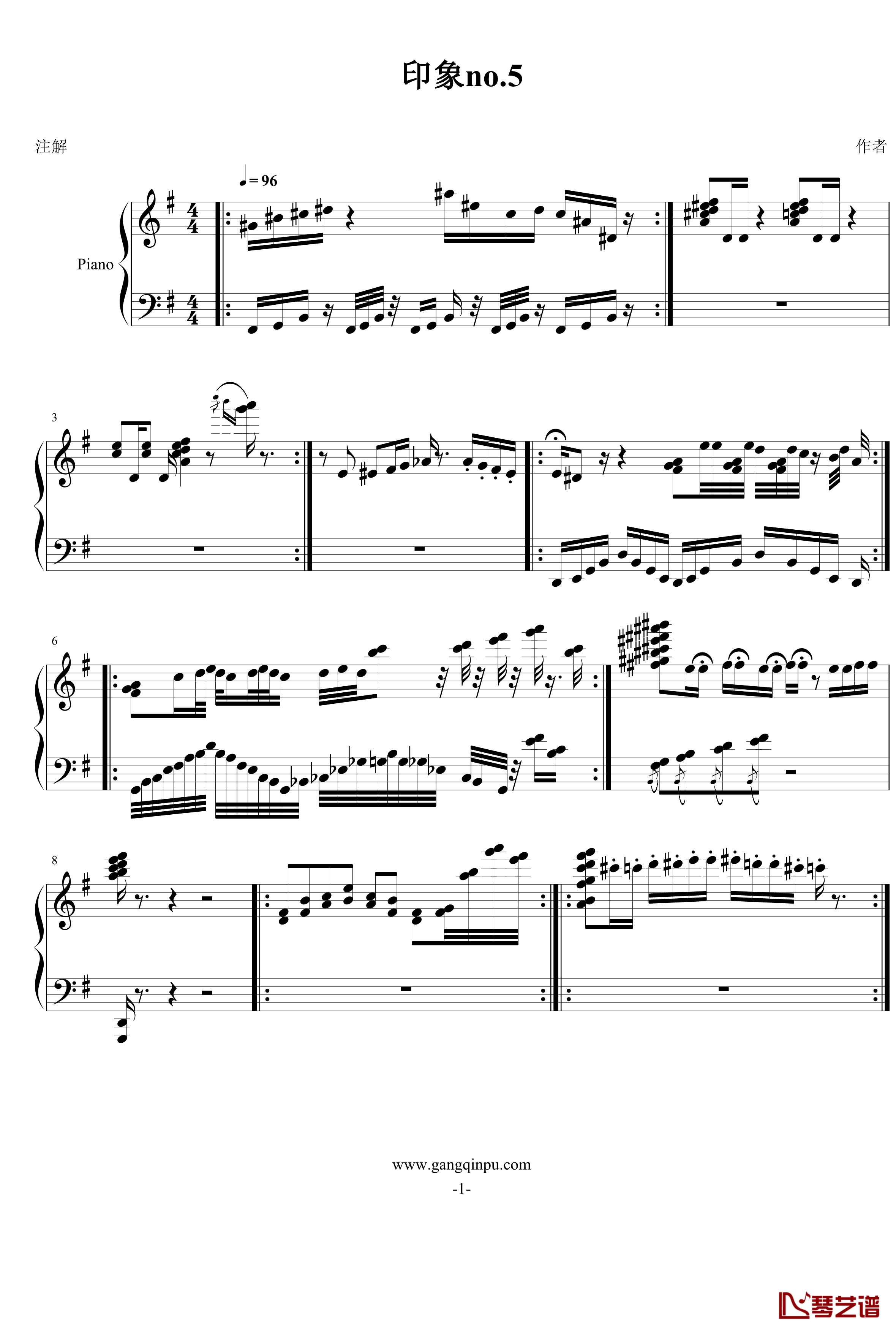 印象no.5钢琴谱-FIRSTONE