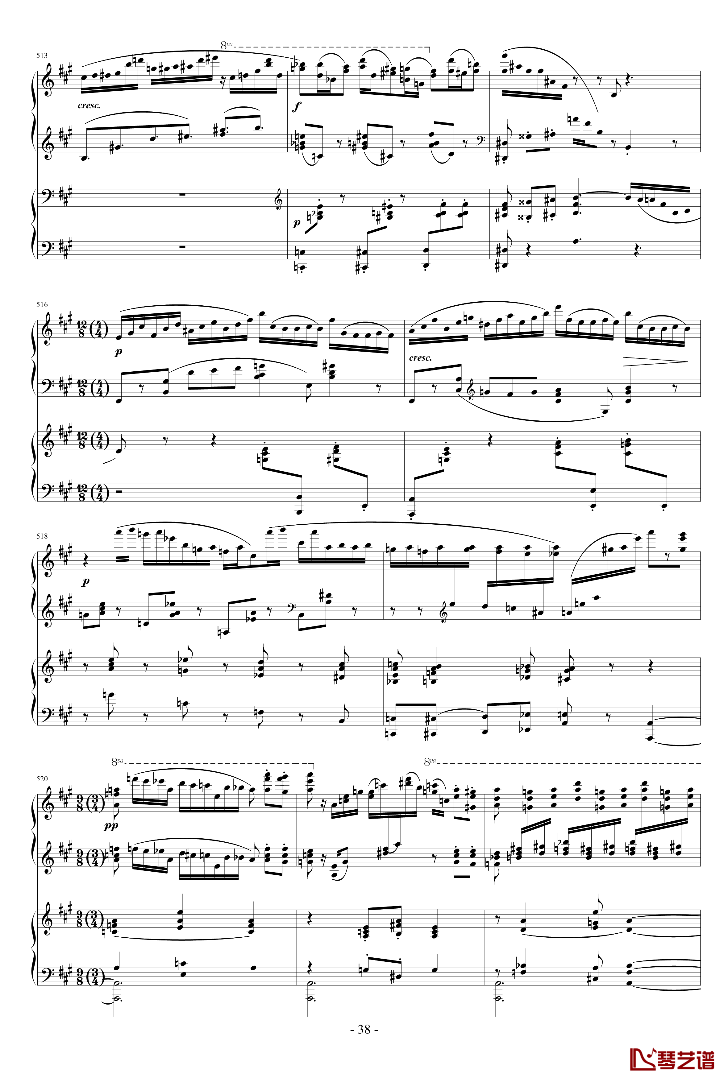 拉赫玛尼诺夫第一钢琴协奏曲 Op.1钢琴谱-拉赫马尼若夫