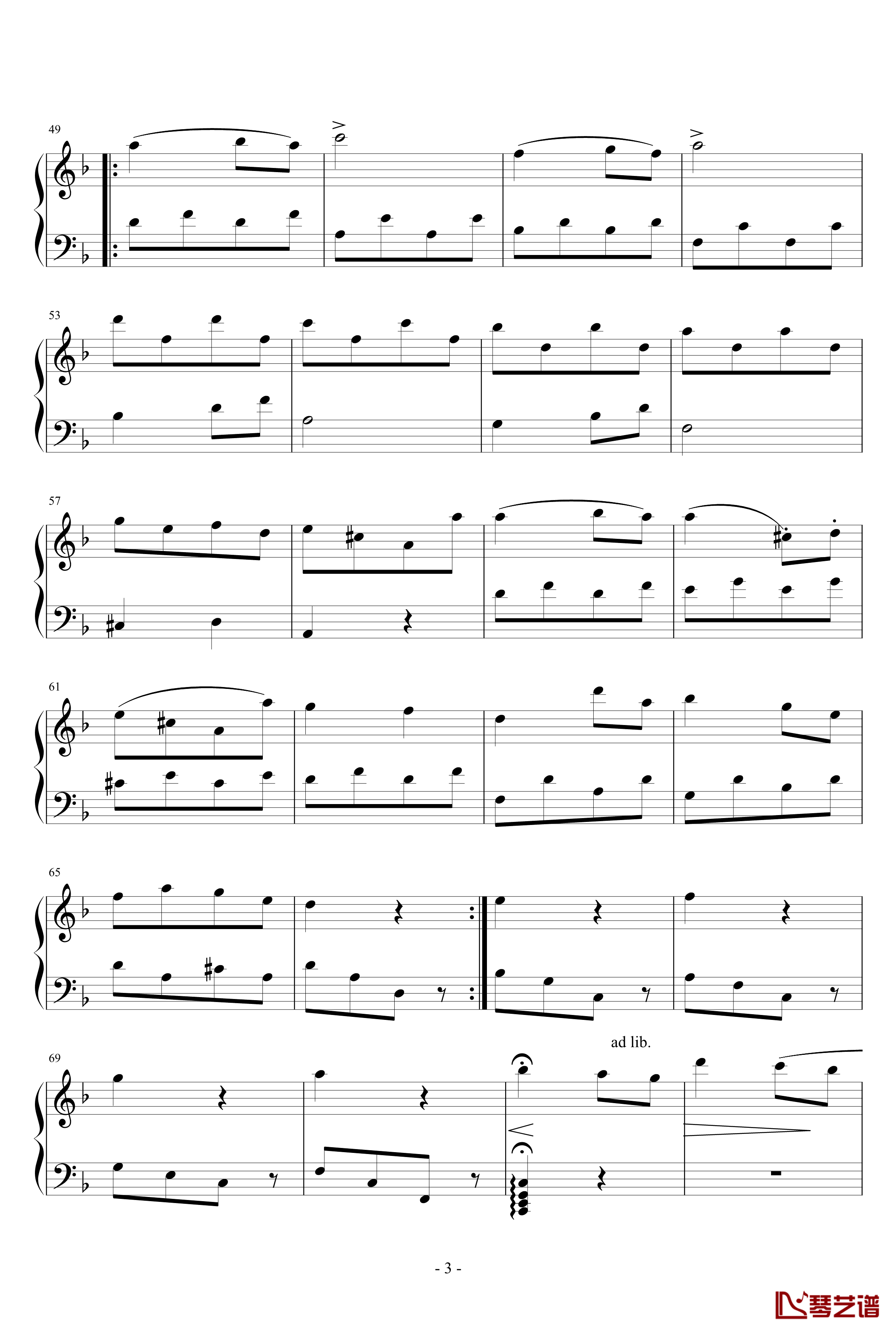 回旋曲钢琴谱-贝多芬-beethoven