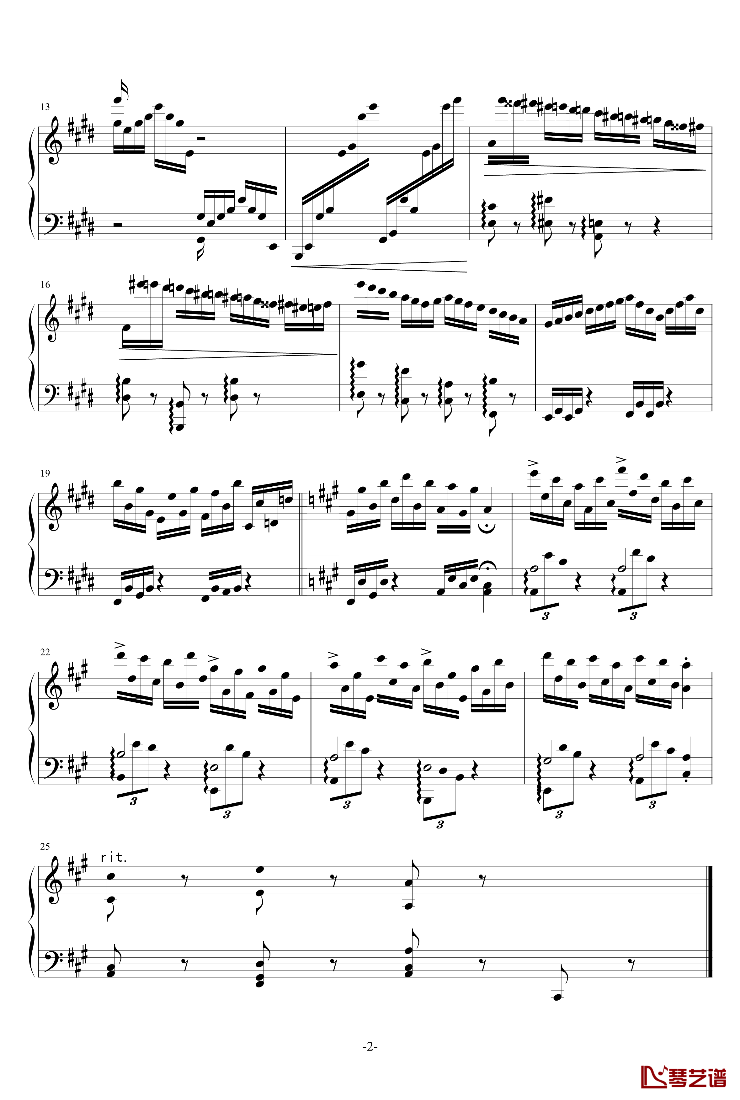 A大调练习曲钢琴谱-84jimmy