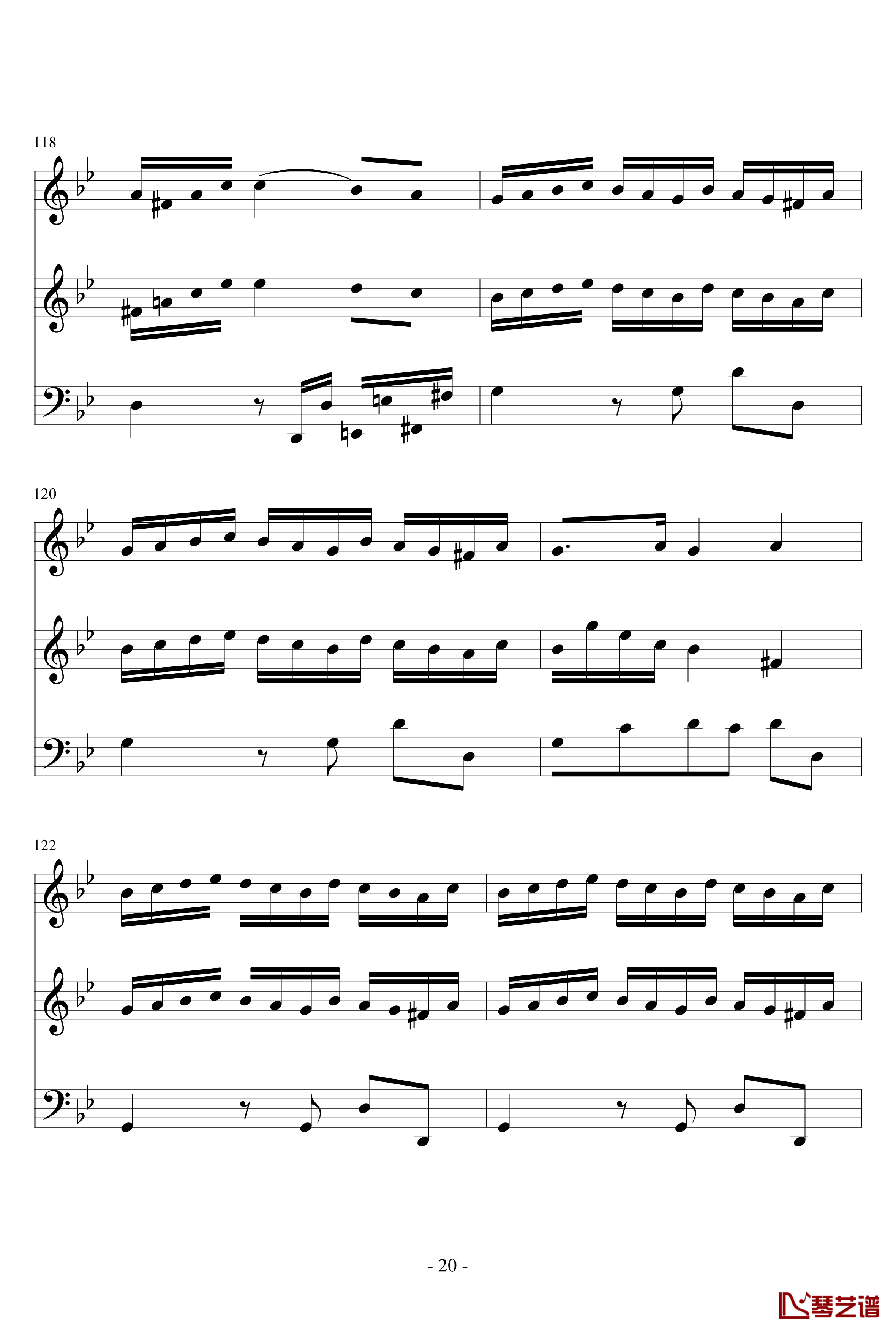 长笛与羽管键琴奏鸣曲第一乐章钢琴谱-巴赫-P.E.Bach