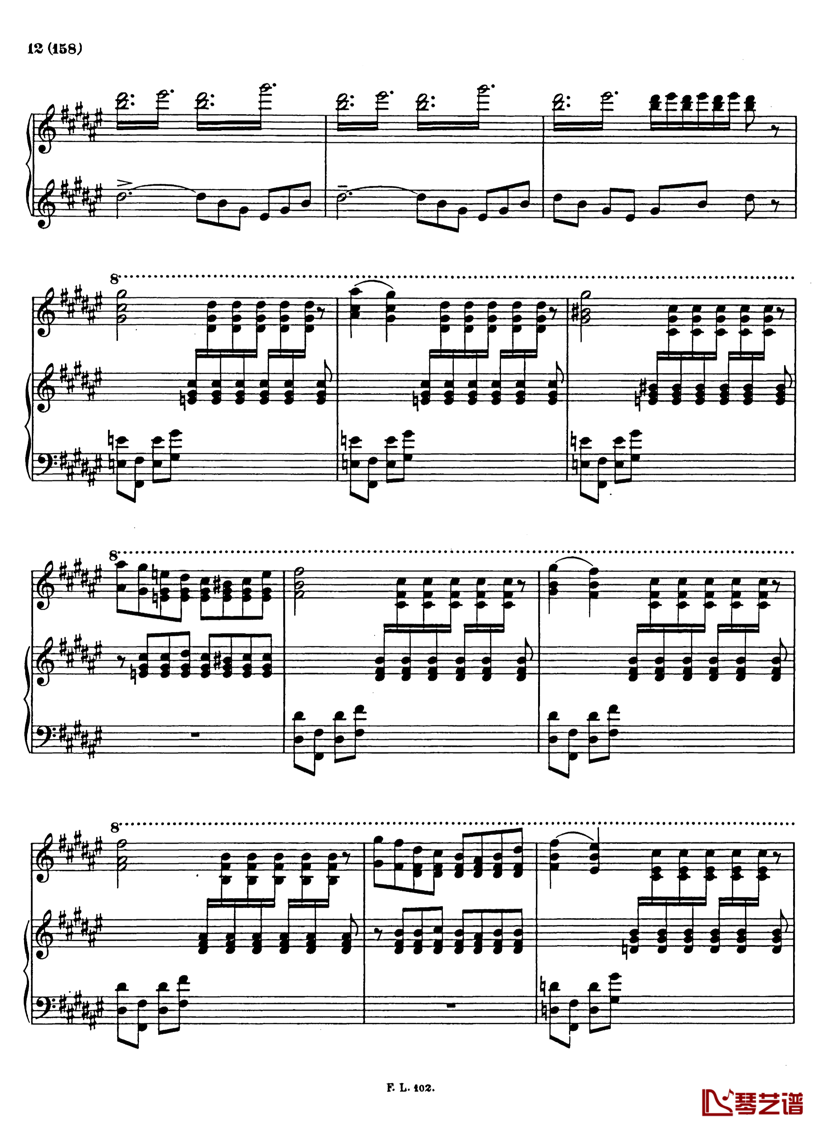 梅菲斯特圆舞曲  第三首 S.216钢琴谱-李斯特