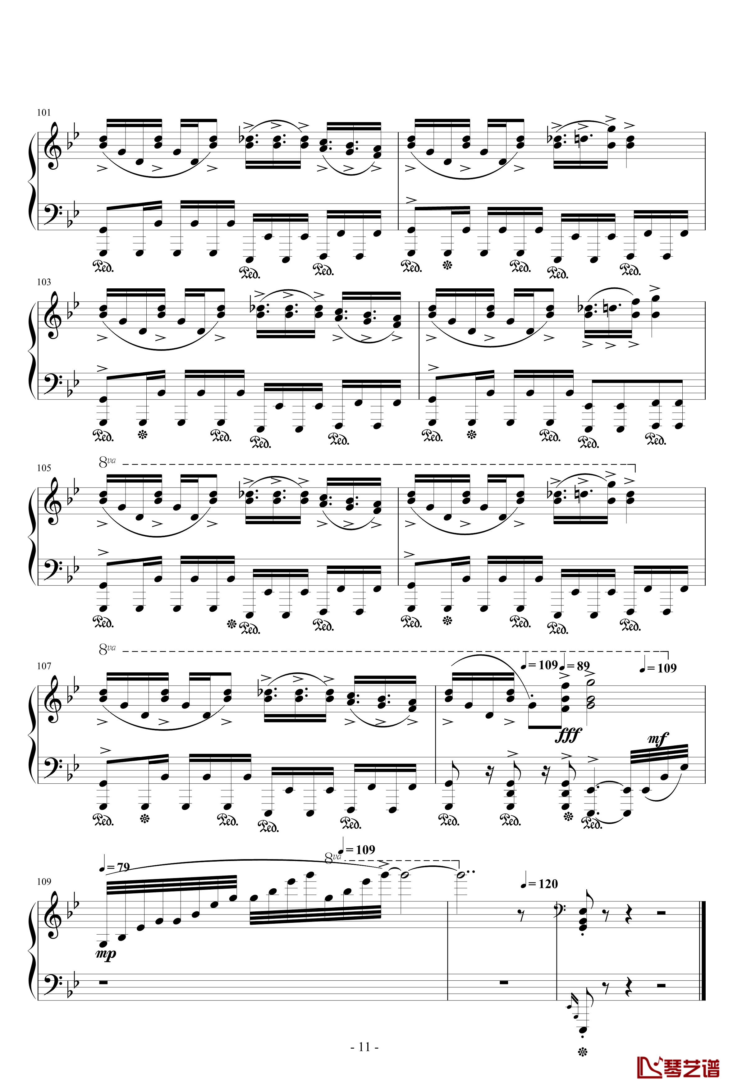 幻想游戏 雅钢琴谱-天空的格林尼治-触手猴
