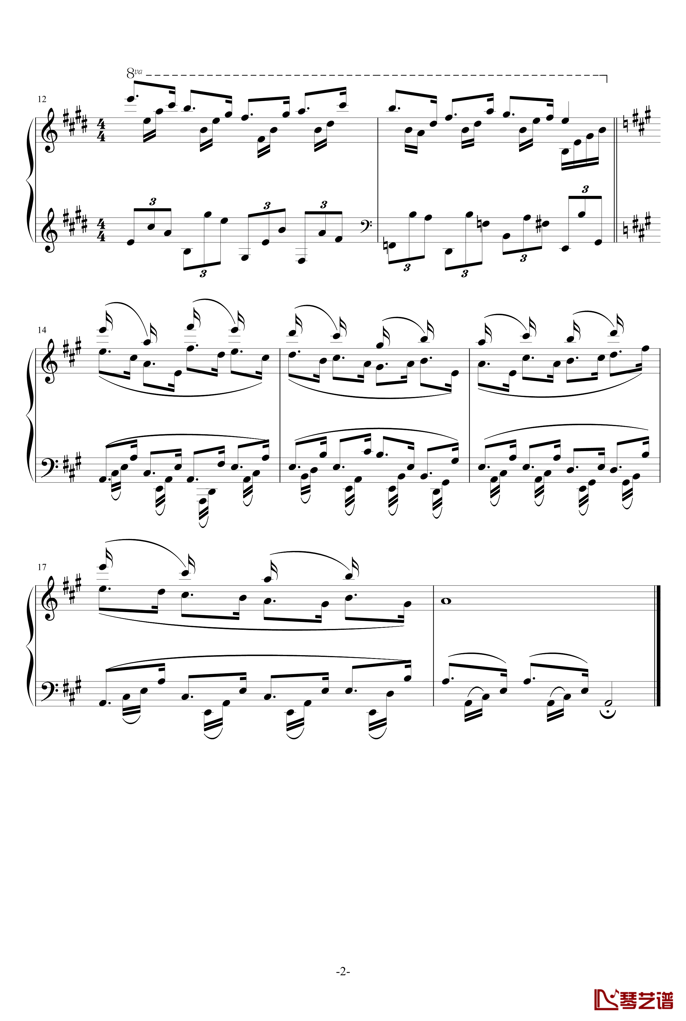 A大调间奏曲钢琴谱-84jimmy