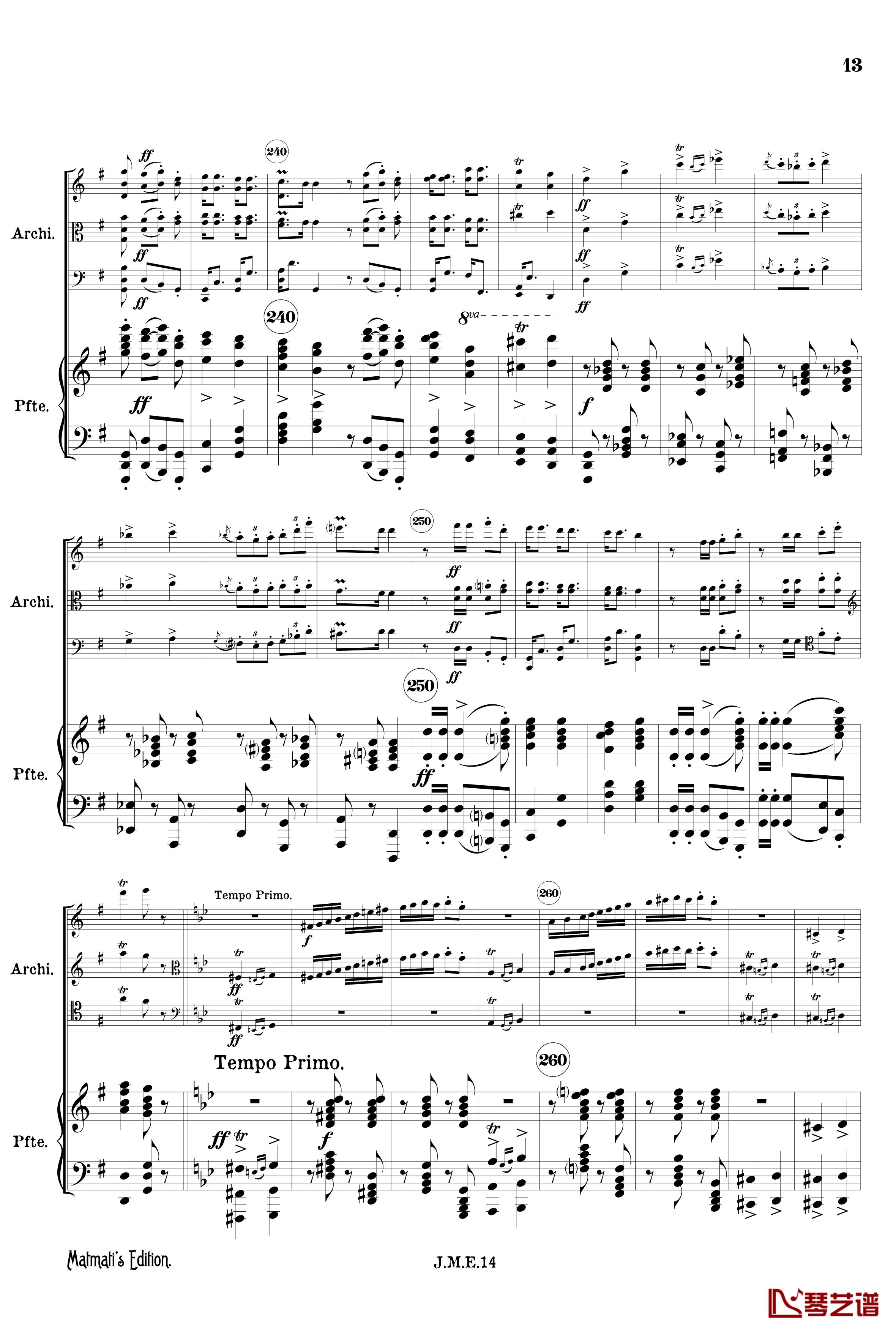 g小调第一钢琴四重奏 Op.25  第四乐章 吉普赛回旋曲钢琴谱-勃拉姆斯