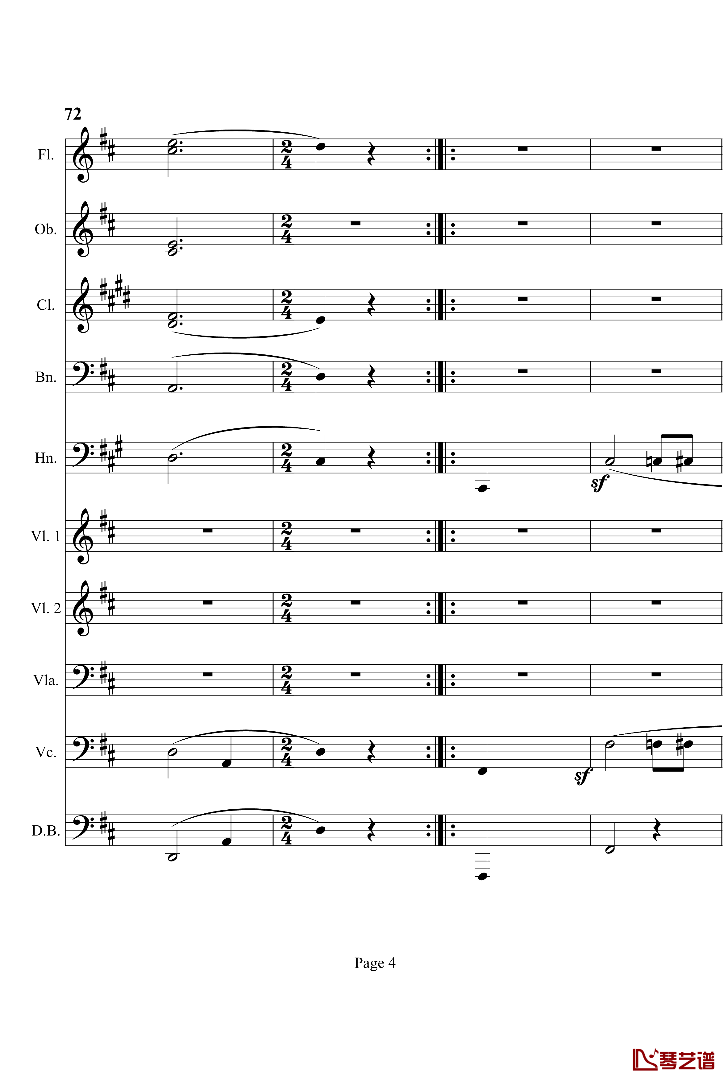 奏鸣曲之交响钢琴谱-第7首-Ⅲ-贝多芬-beethoven