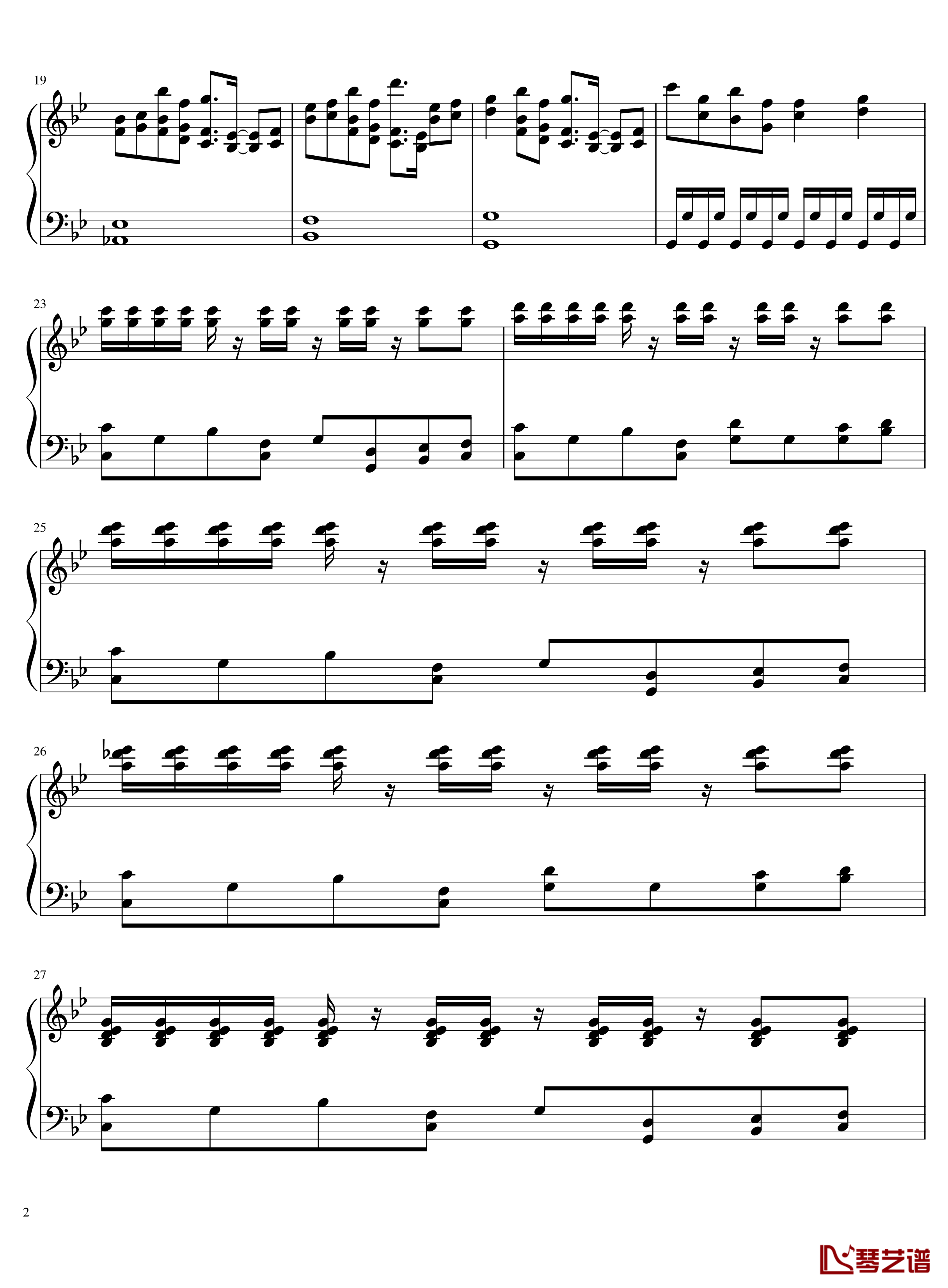 白龙少年钢琴谱-千与千寻精制版