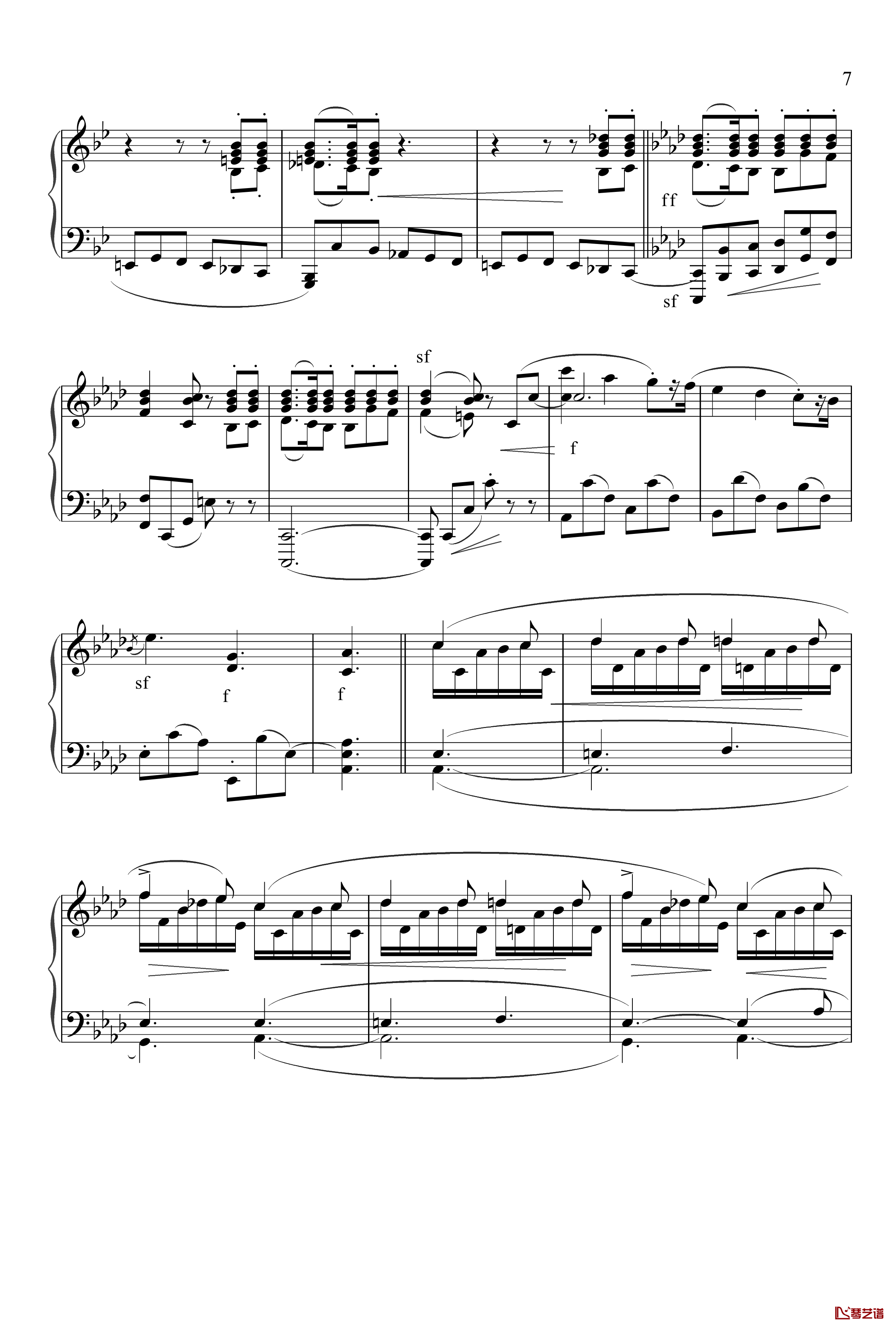Aufschwung钢琴谱-舒曼幻想曲集-Op.12 冲动