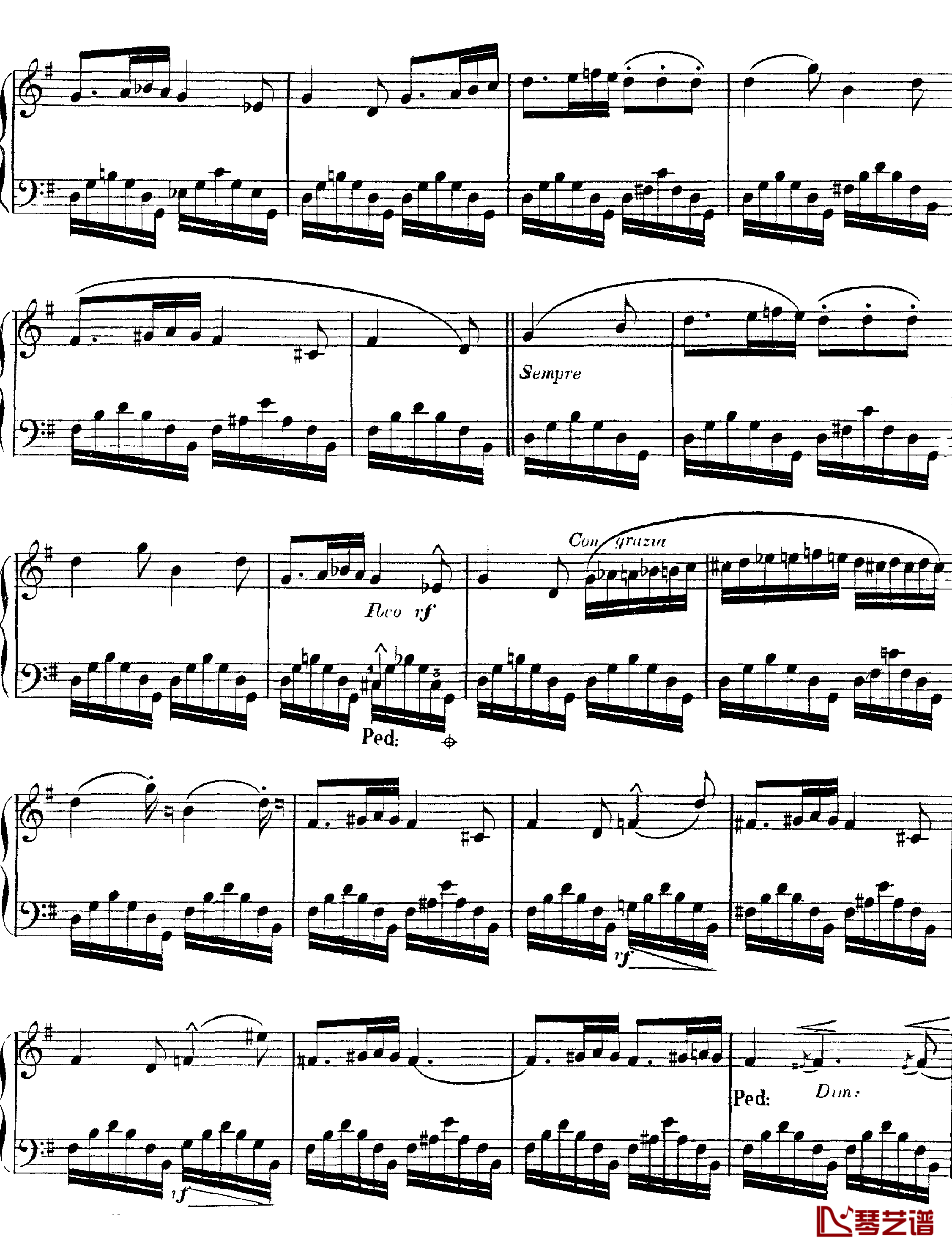  g小调船歌  Op.65 No,6钢琴谱-阿尔坎