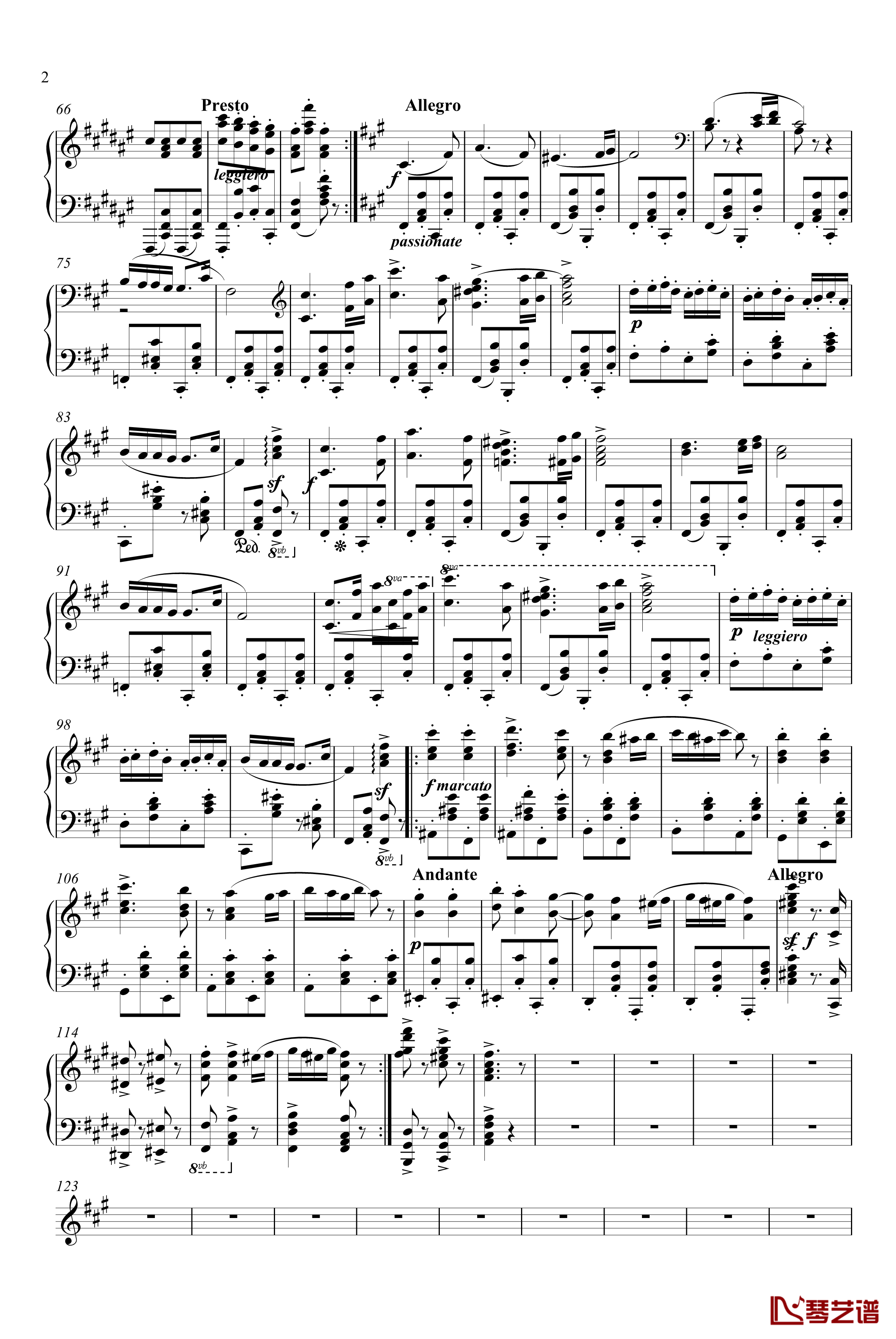 匈牙利舞曲第五号钢琴钢琴谱-独奏版-勃拉姆斯-Brahms