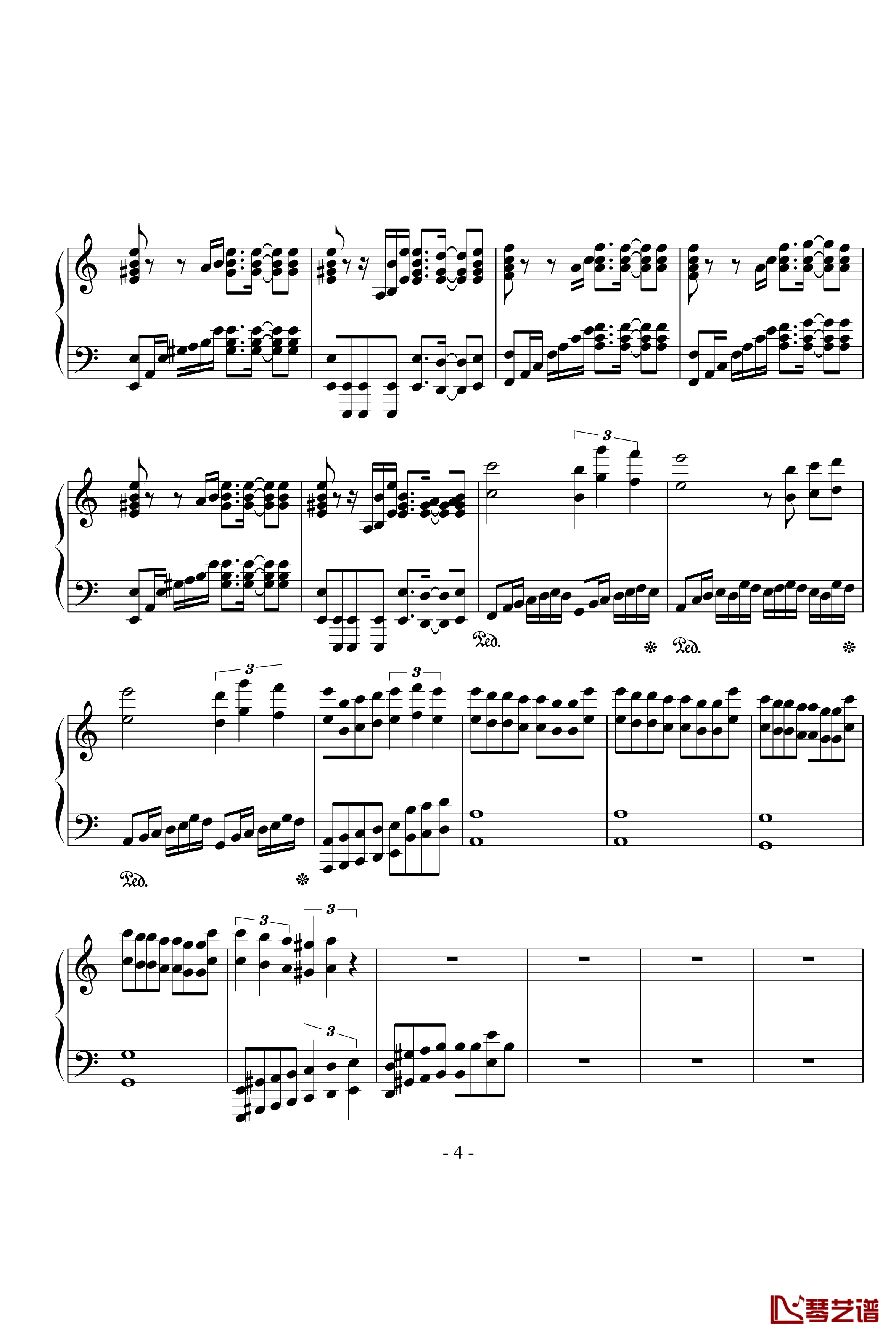 亡灵钢琴钢琴谱-不完整版本-影视