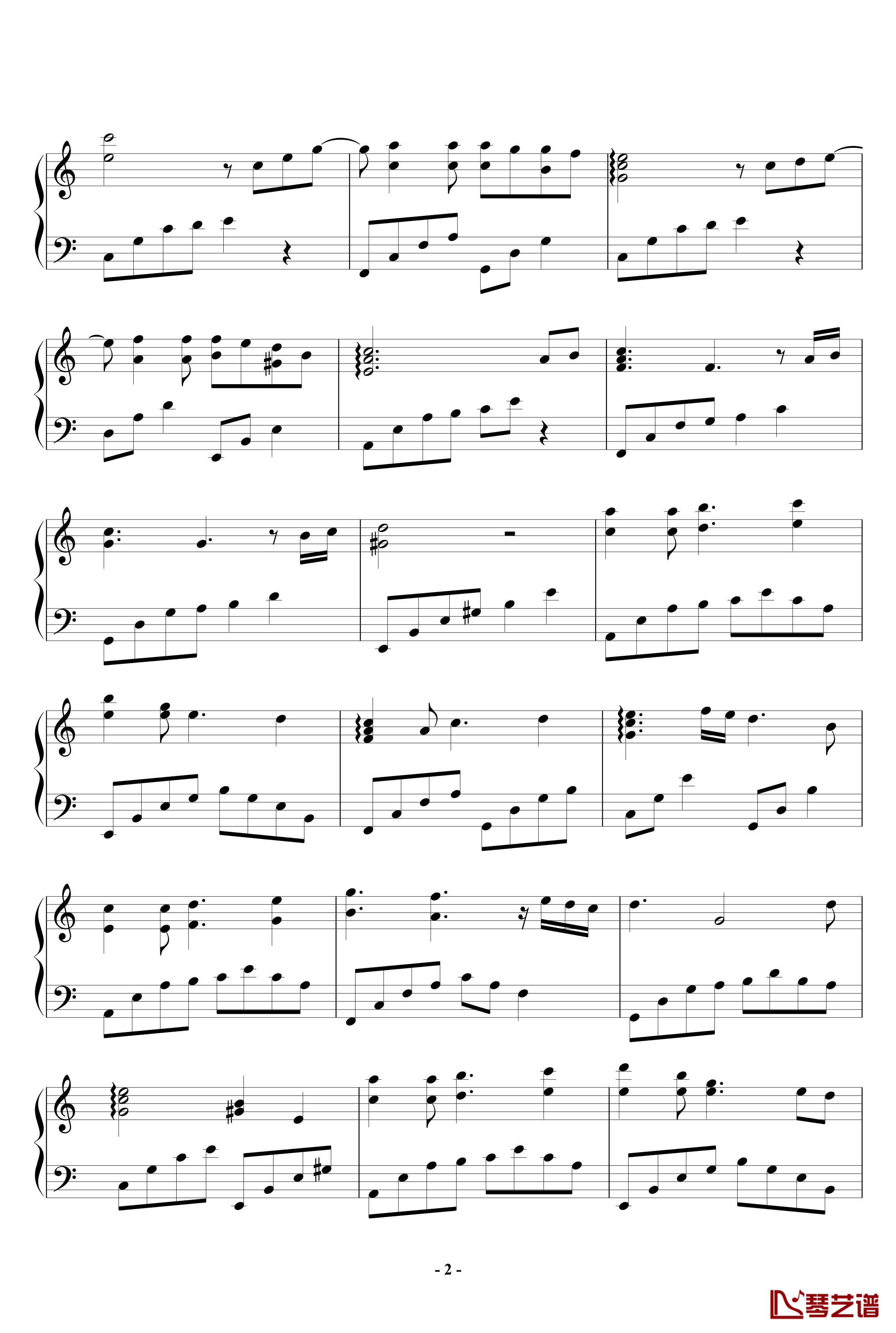 a小调前奏曲钢琴谱-黑白键卧龙