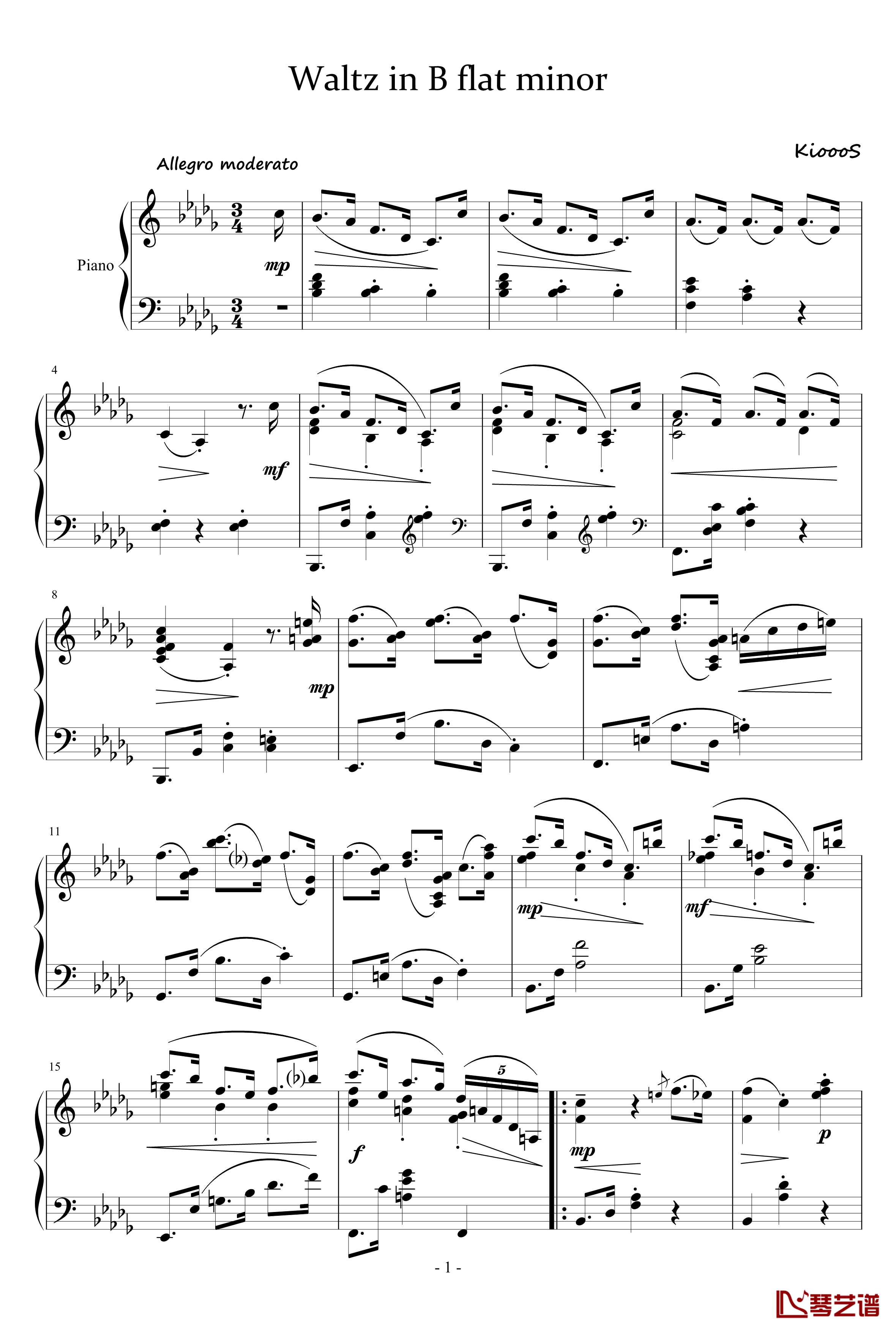 Waltz in B flat minor钢琴谱-KioooS