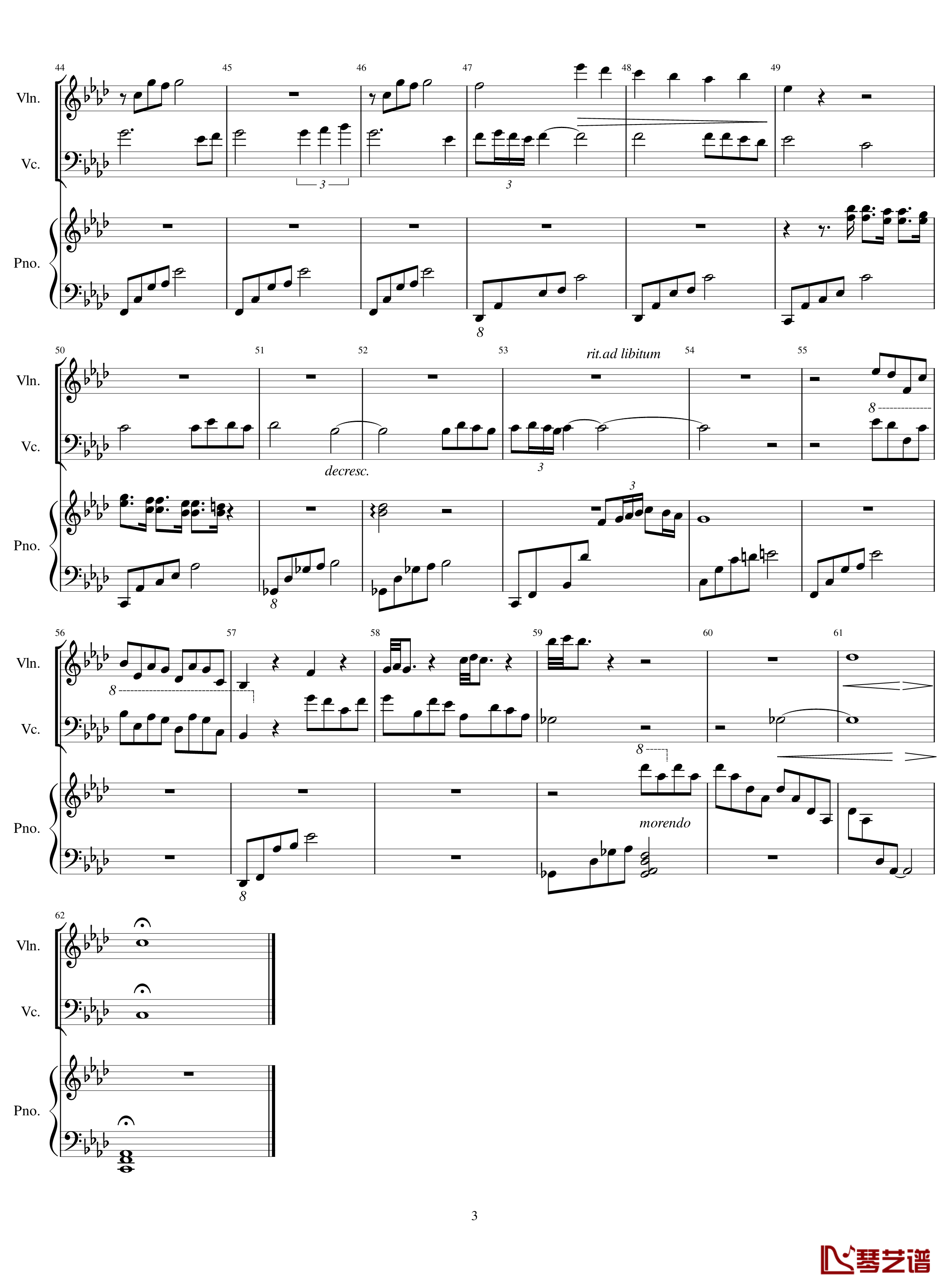 Legend of the Wind钢琴谱-Trio-久石让-三重奏