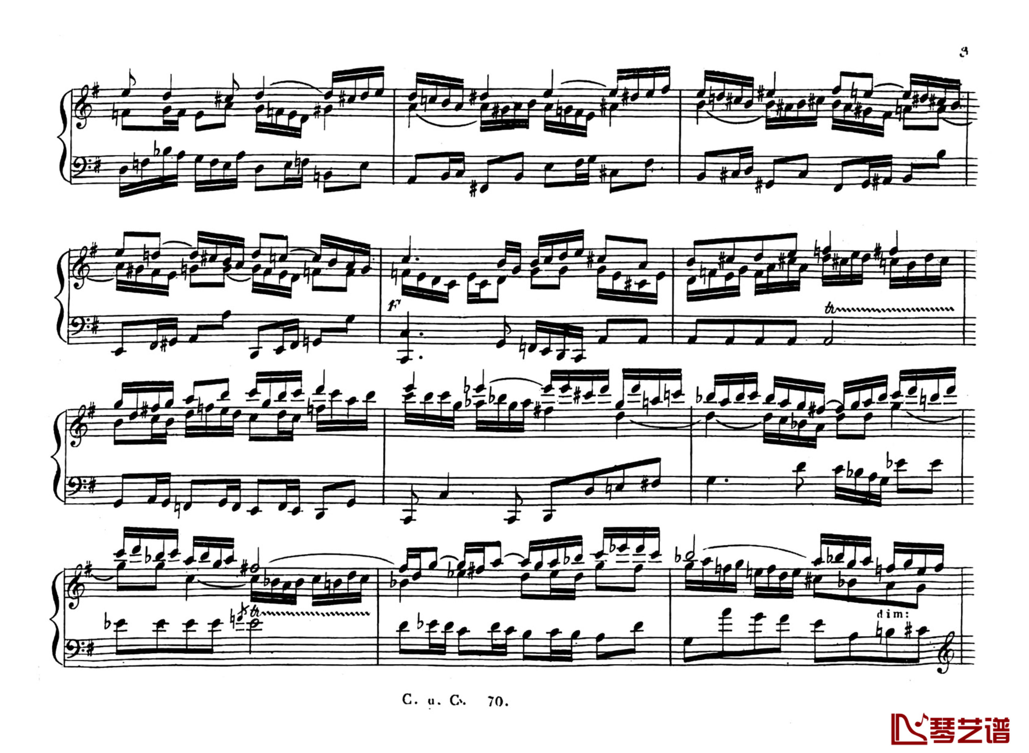 Capriccio a la Fuga in E minor钢琴谱-车尔尼-Czerny