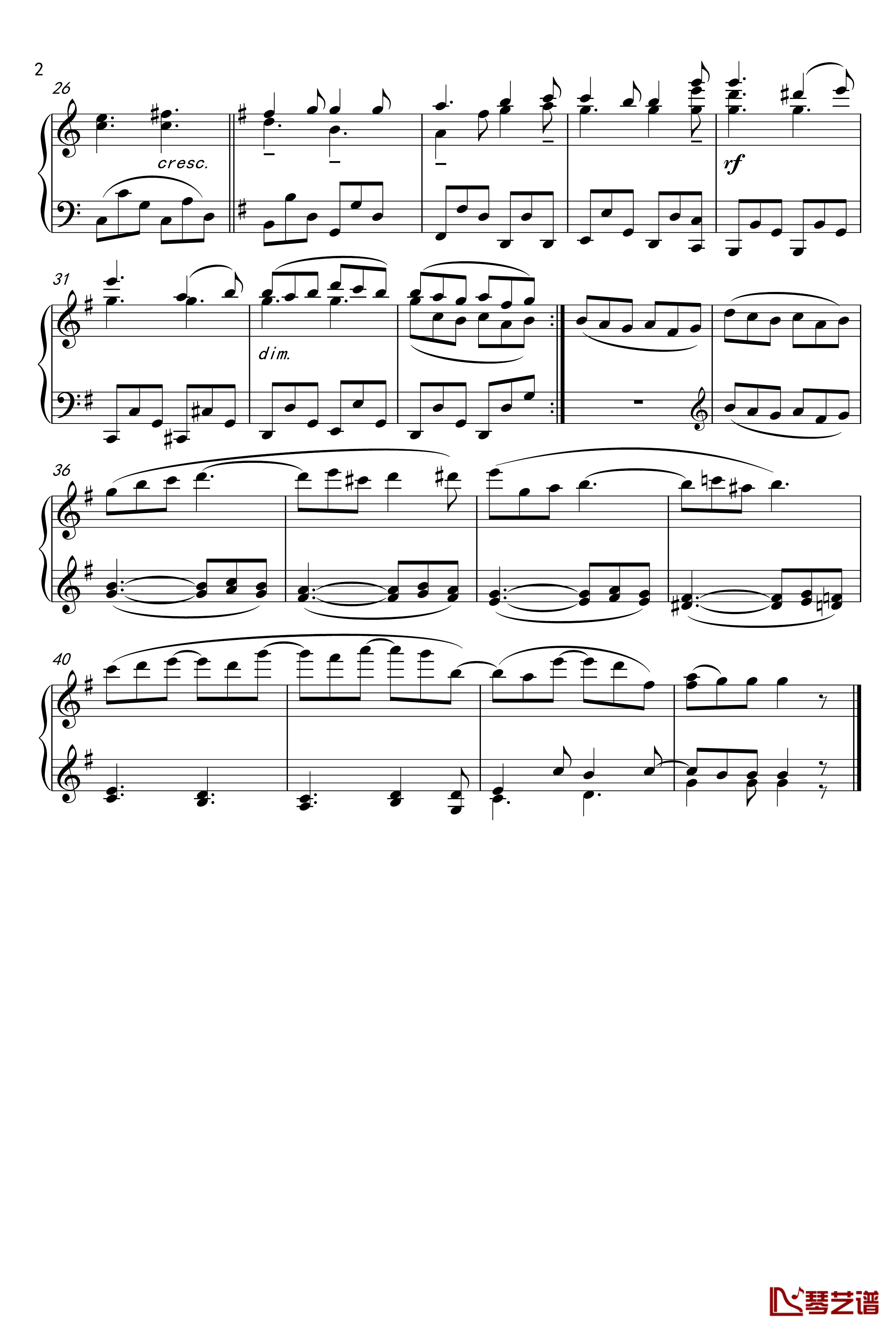 钢琴小品钢琴谱-贝多芬-beethoven