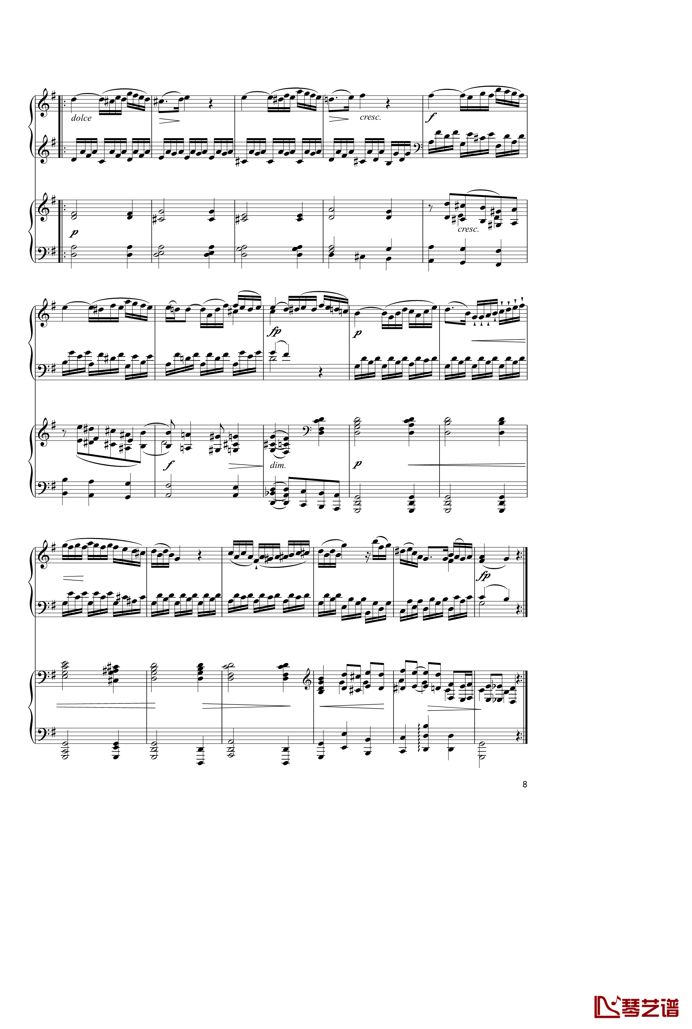Sonata In C Major, K 545钢琴谱-双钢琴-莫扎特