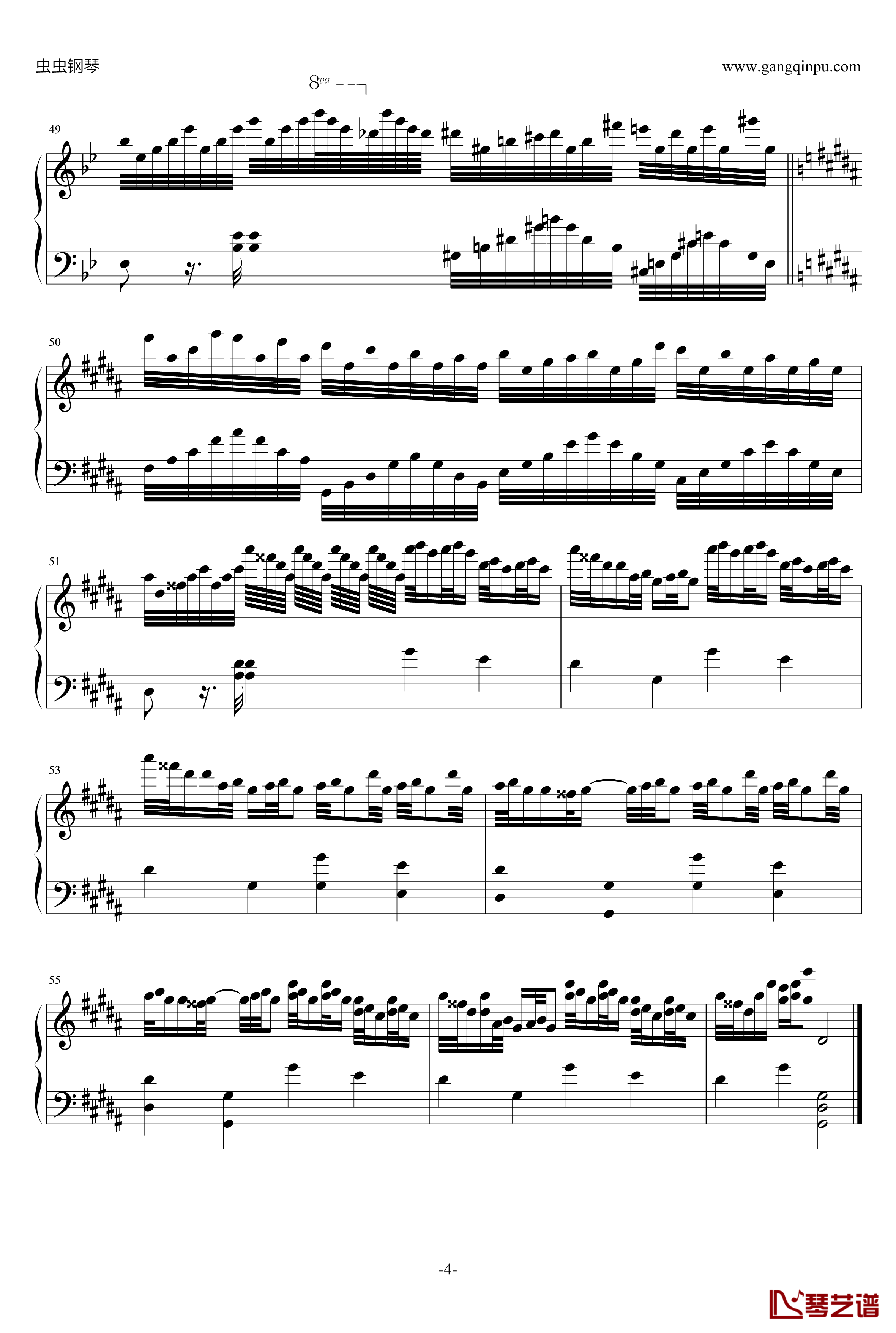 克罗地亚狂想曲钢琴谱-移调修改版-马克西姆-Maksim·Mrvica