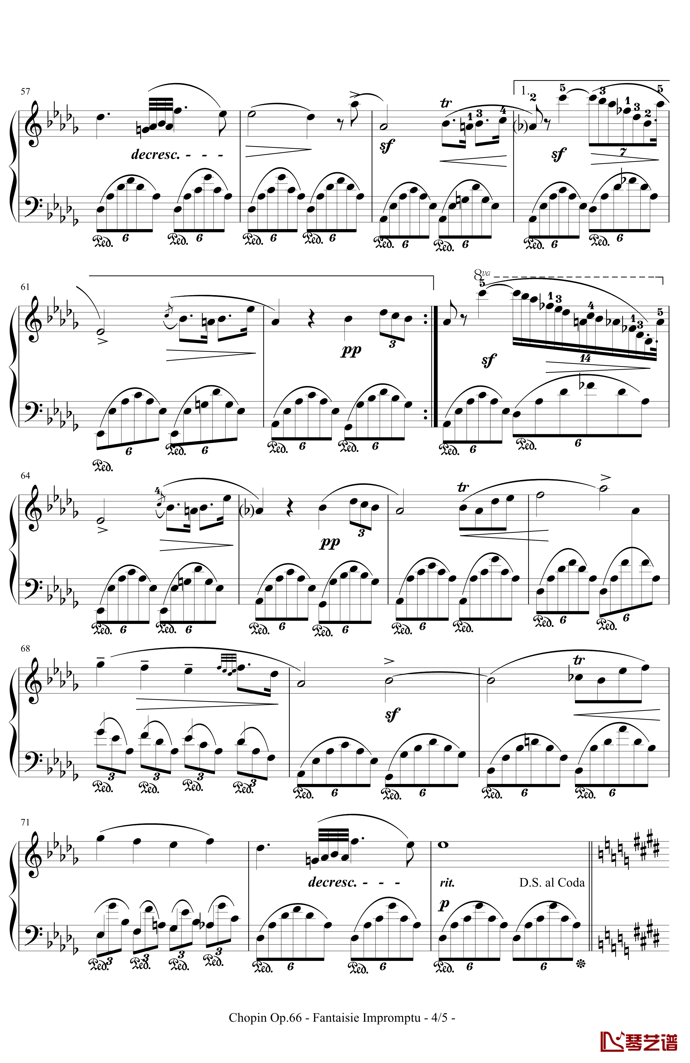 即兴幻想曲钢琴谱-带指法-Op.66-肖邦-chopin