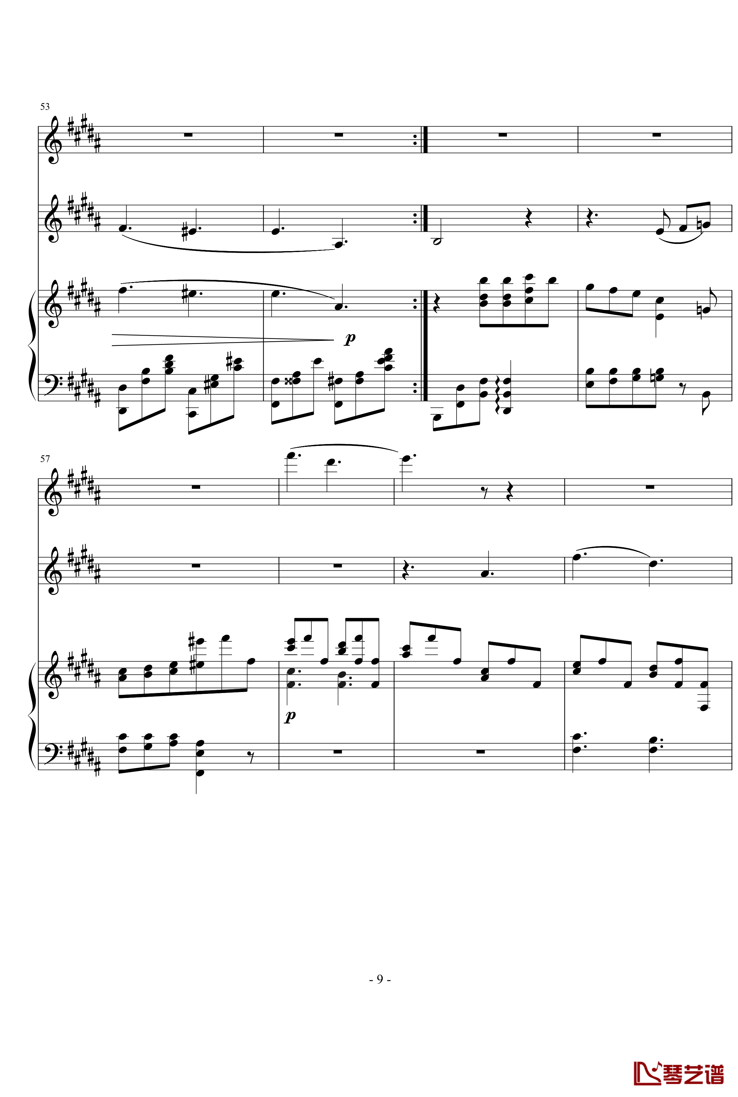 D大调钢琴三重奏第3乐章钢琴谱-nyride