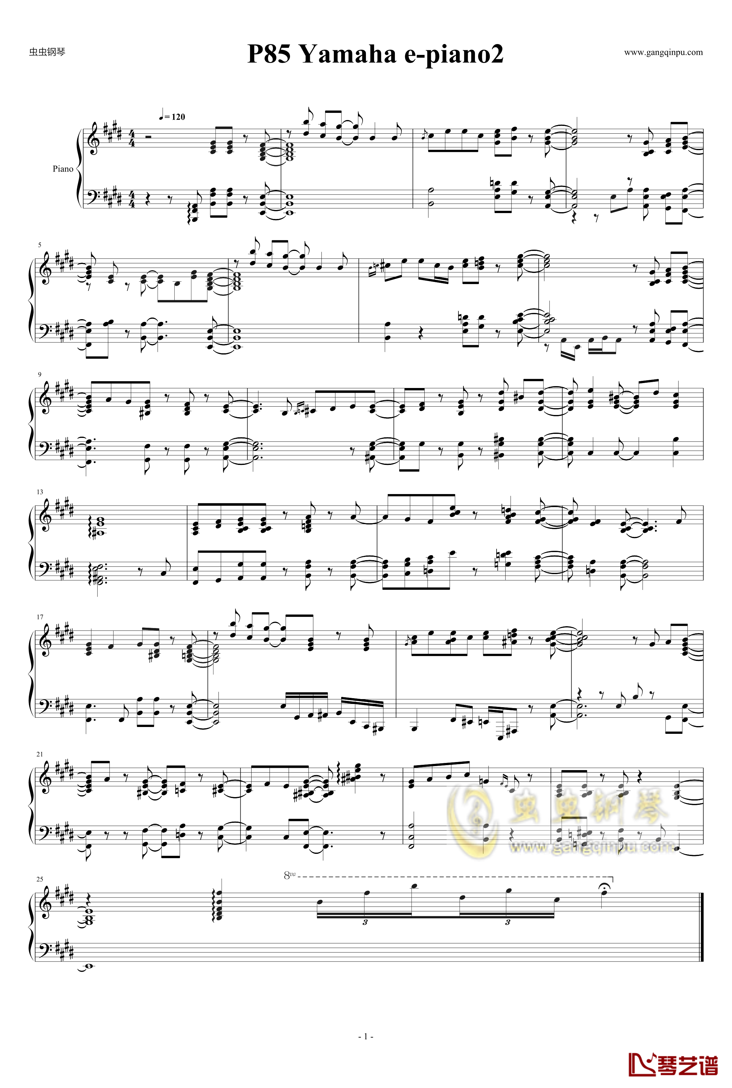 P85 Yamaha epiano2钢琴谱-独奏-雅马哈
