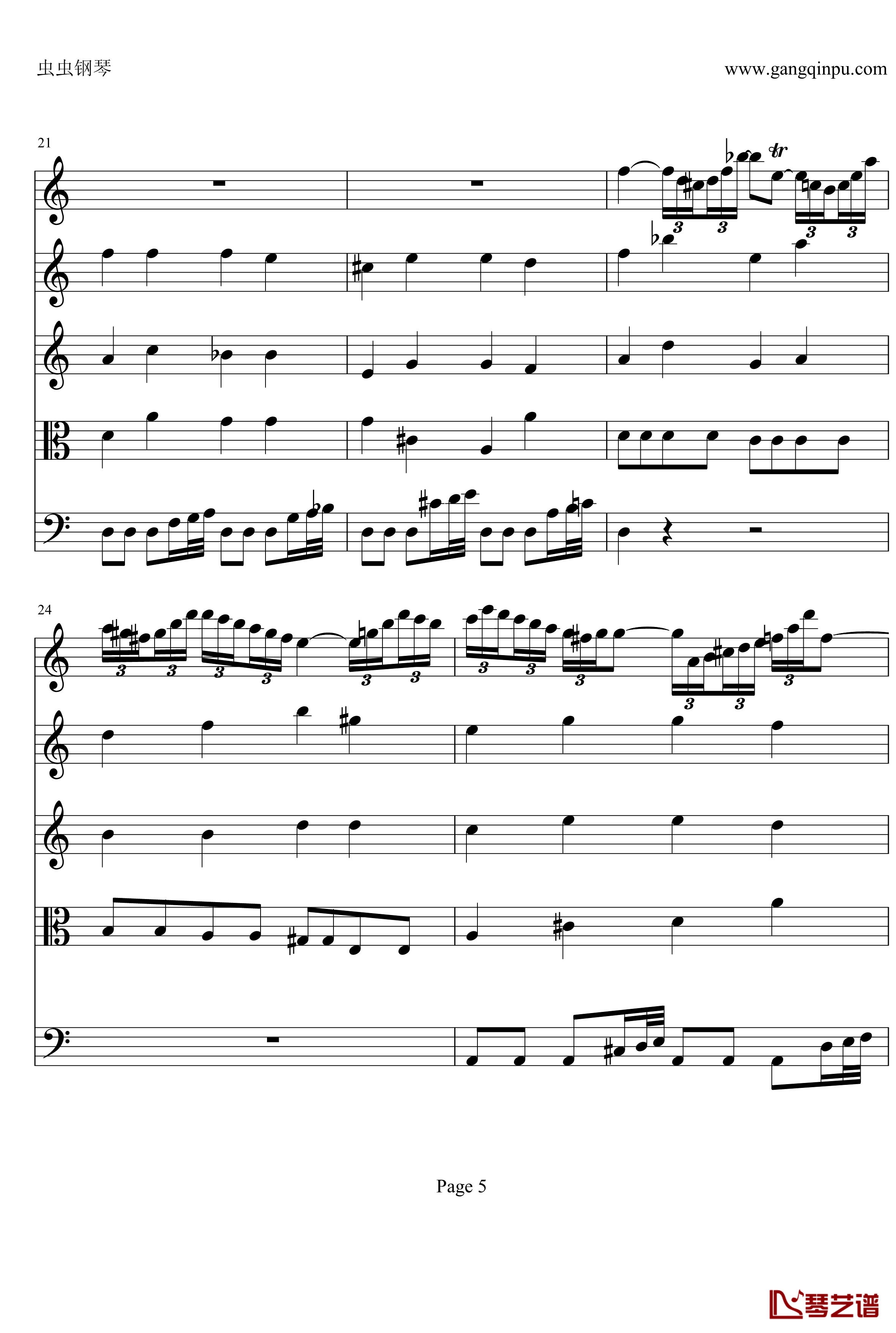 a小调小提琴协奏曲第二乐章钢琴谱-巴赫-P.E.Bach