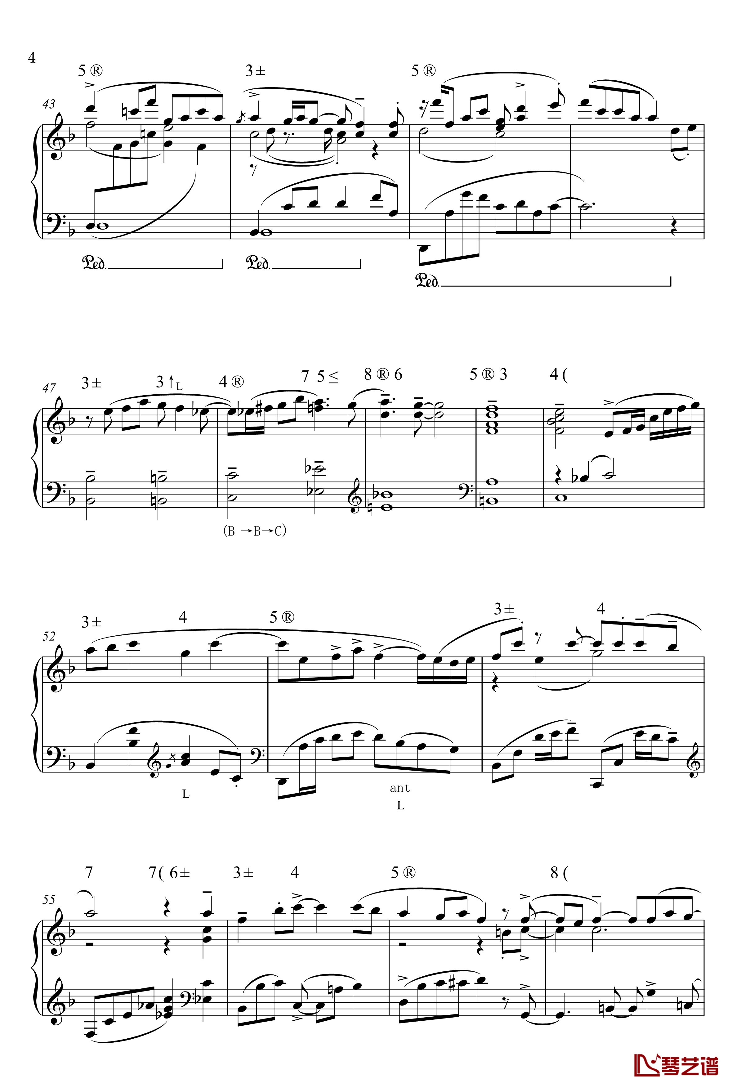 罗兰灯道钢琴谱-分析版-南条绘梨子