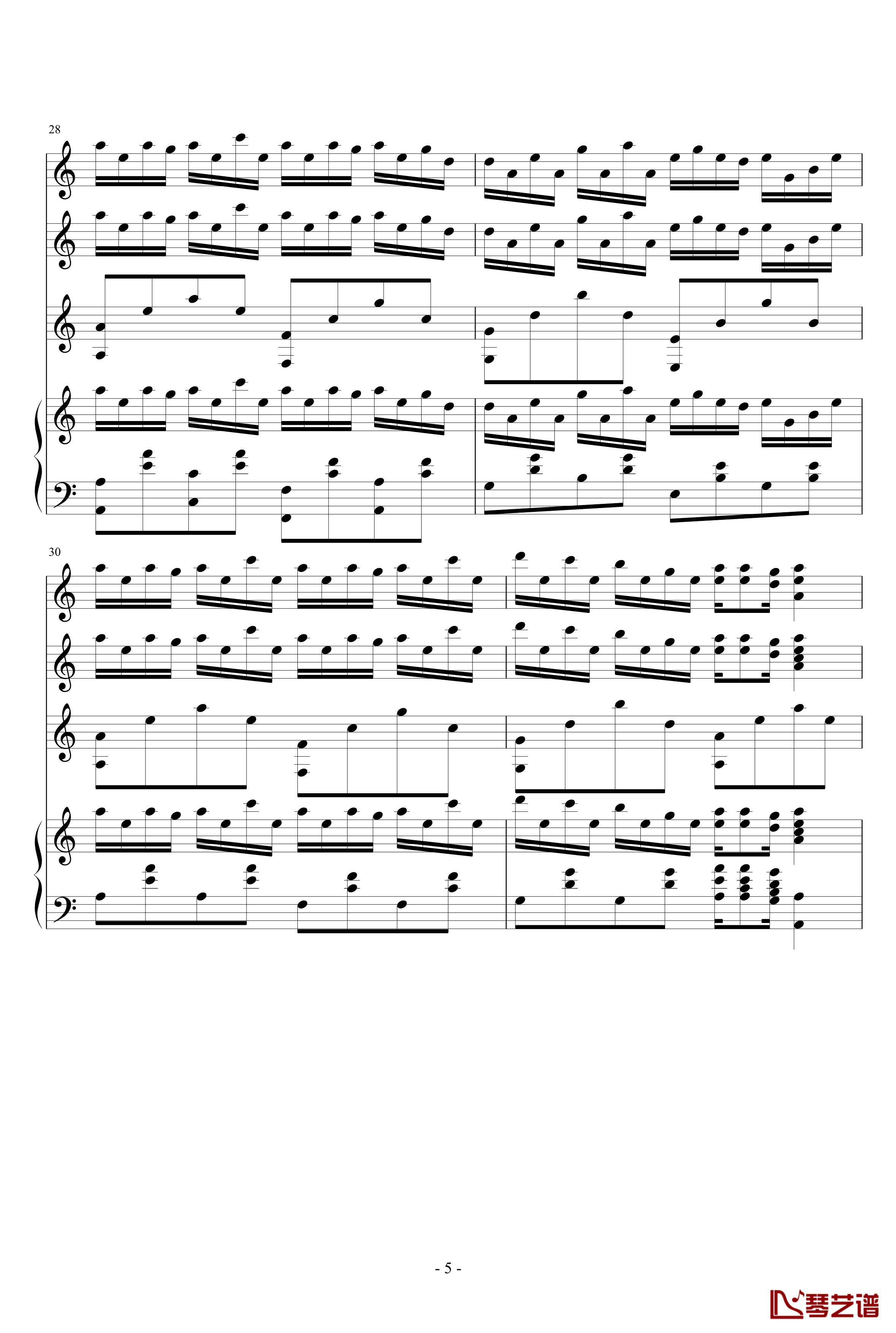 追月海钢琴谱-总谱-瑜乐星
