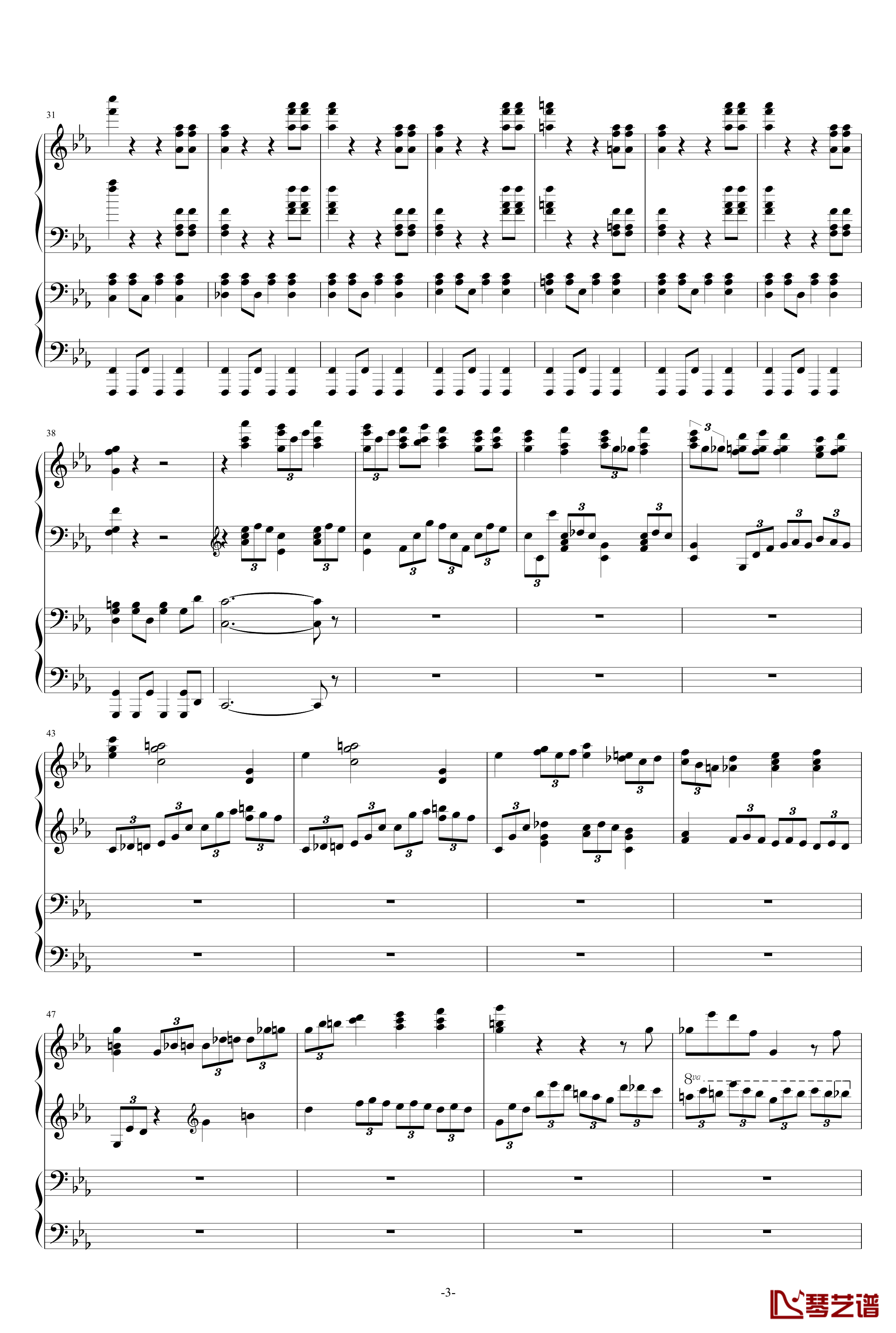 第二钢琴协奏曲第三乐章钢琴谱-拉赫玛尼诺夫