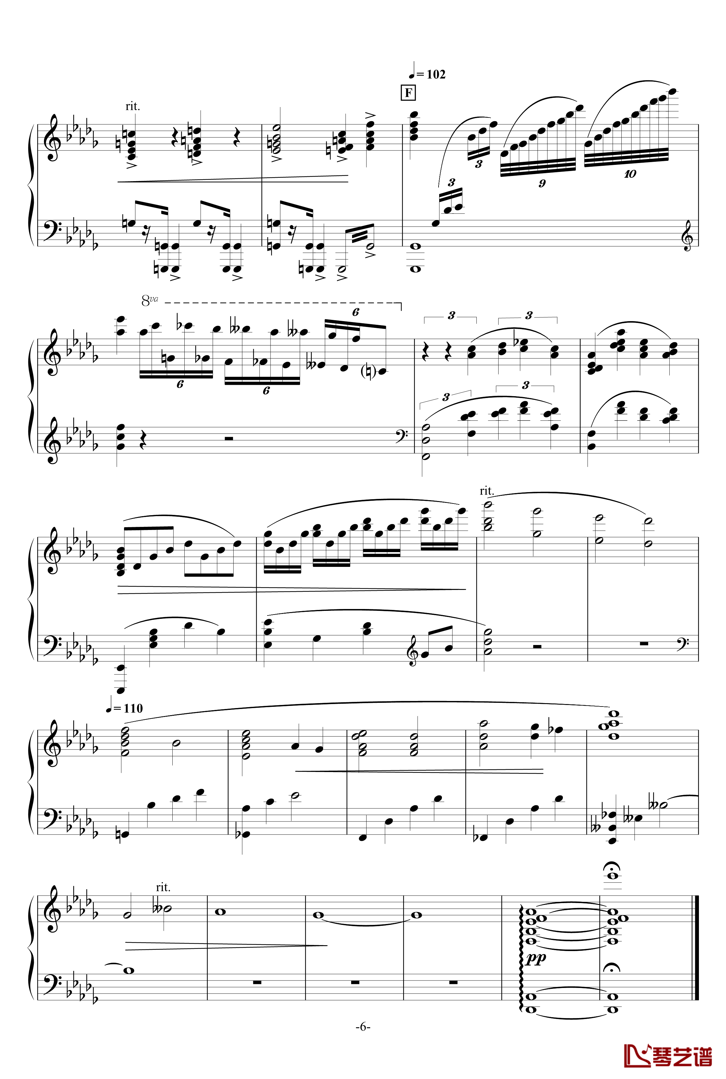 最终幻想13香草主题曲-最终幻想-钢琴谱